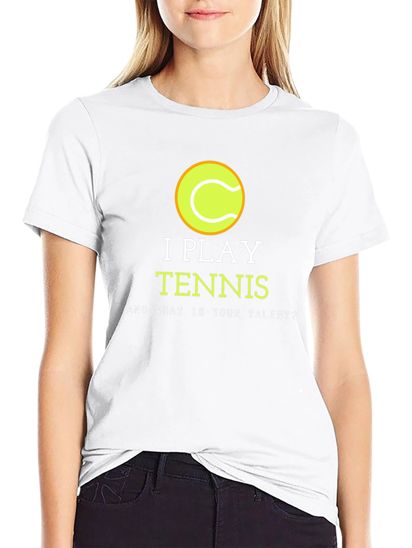 Black I Play Tennis T-Shirt - Funny Athlete Tee view 9