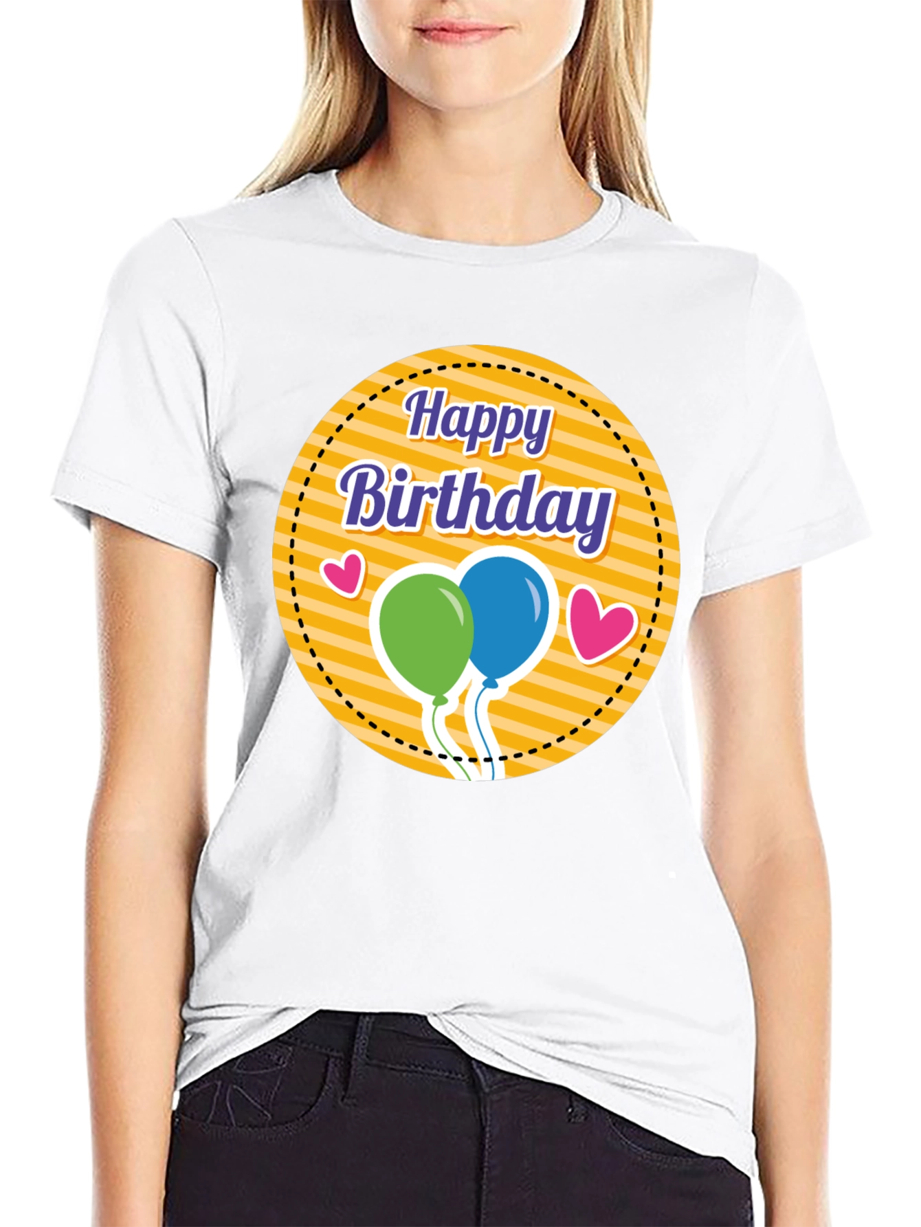 Black Happy Birthday Graphic Tee - Black T-Shirt view 9