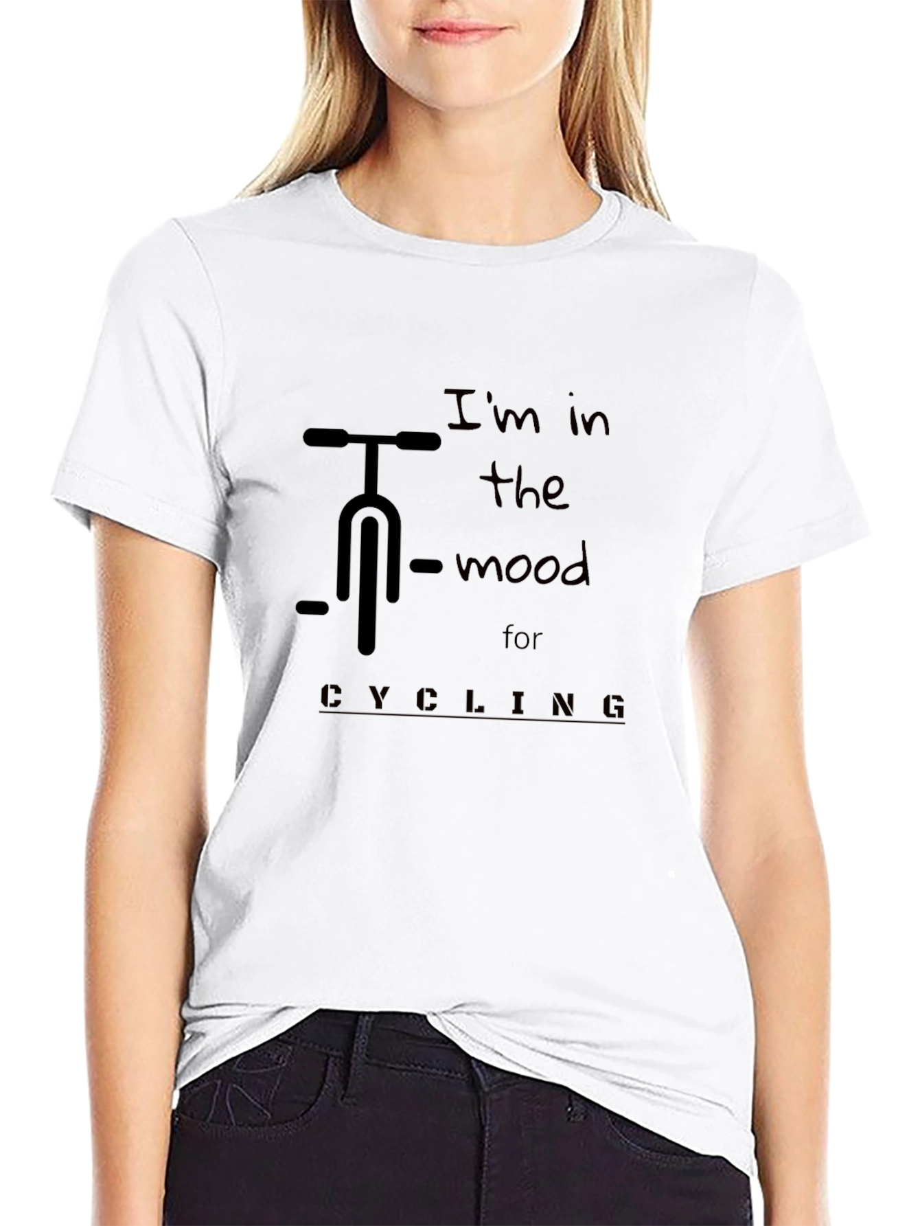 Black Cycling Mood T-Shirt - Bike Graphic Tee view 9