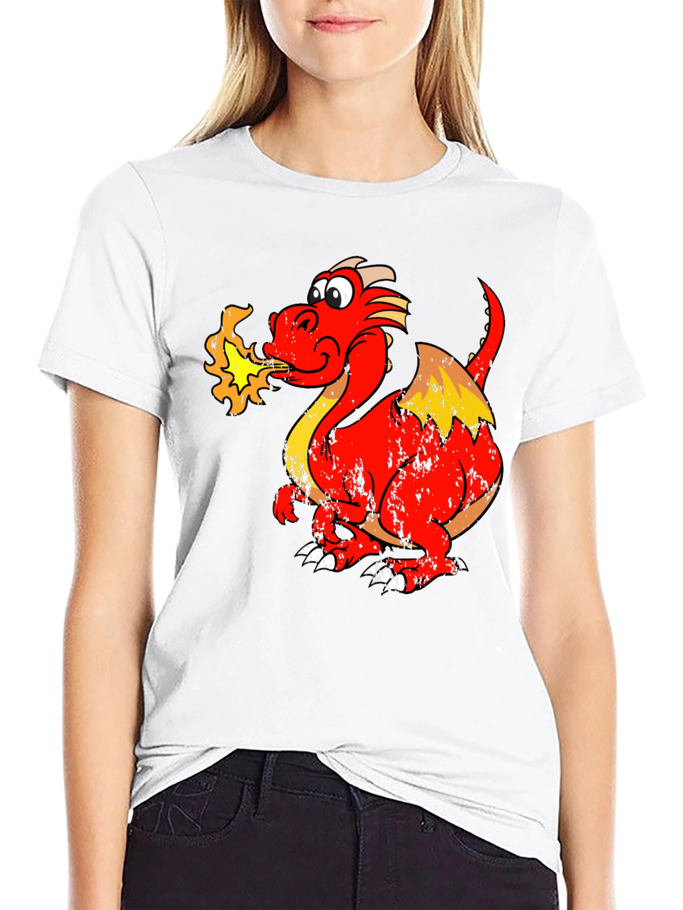 Fiery Dragon Graphic Tee - Black Cotton Shirt - 9