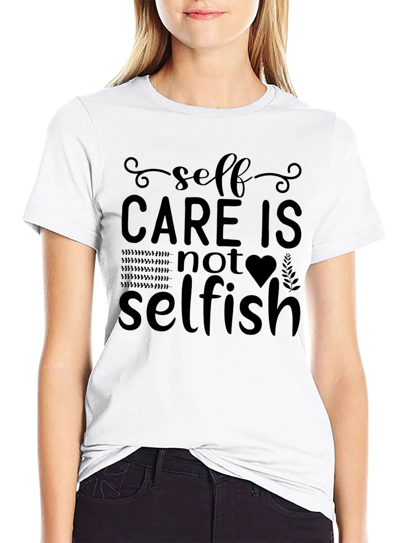 Black Self-Care T-Shirt - Not Selfish Graphic Tee view 9