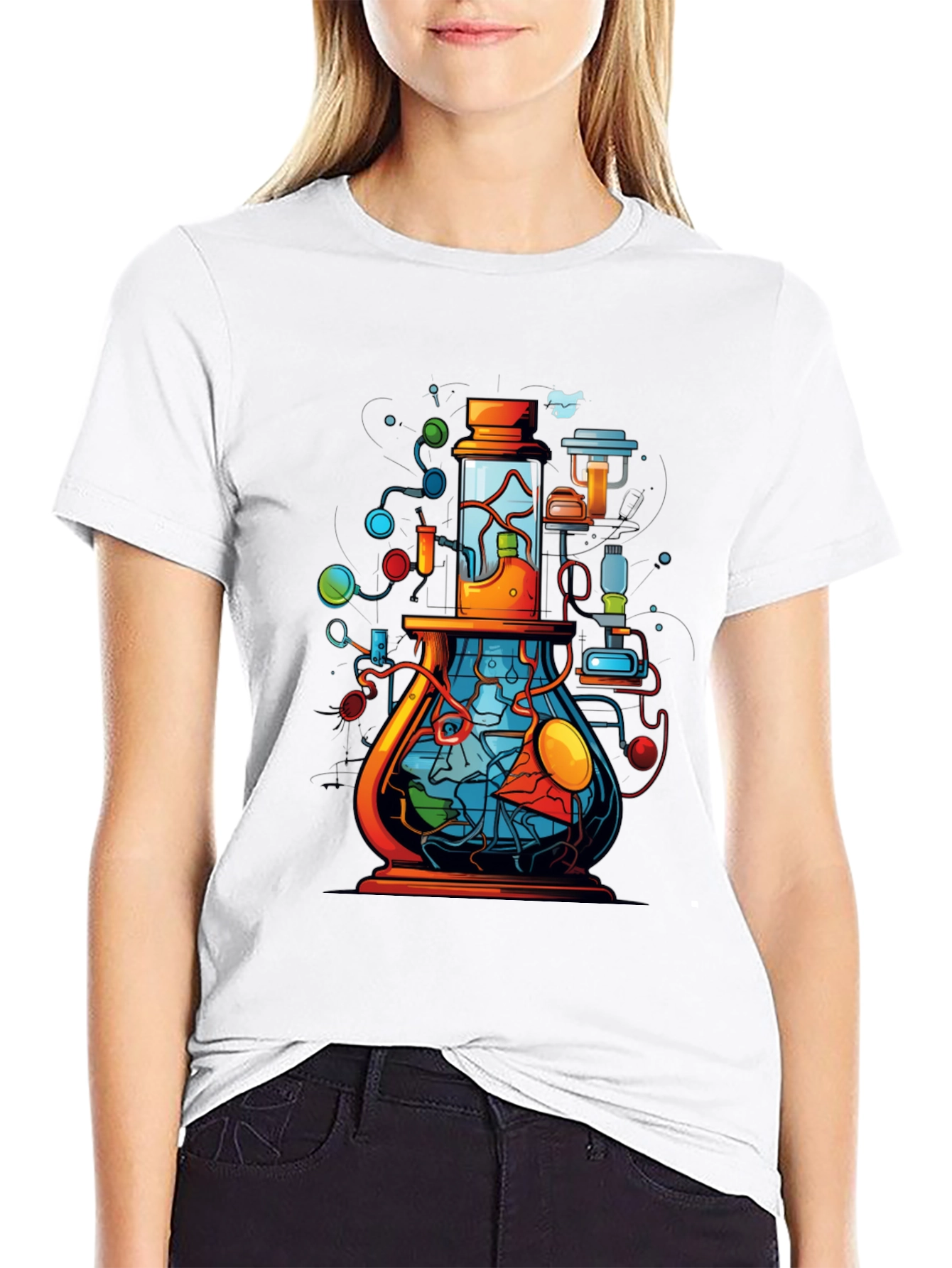 Black Science Flask Graphic T-Shirt view 9