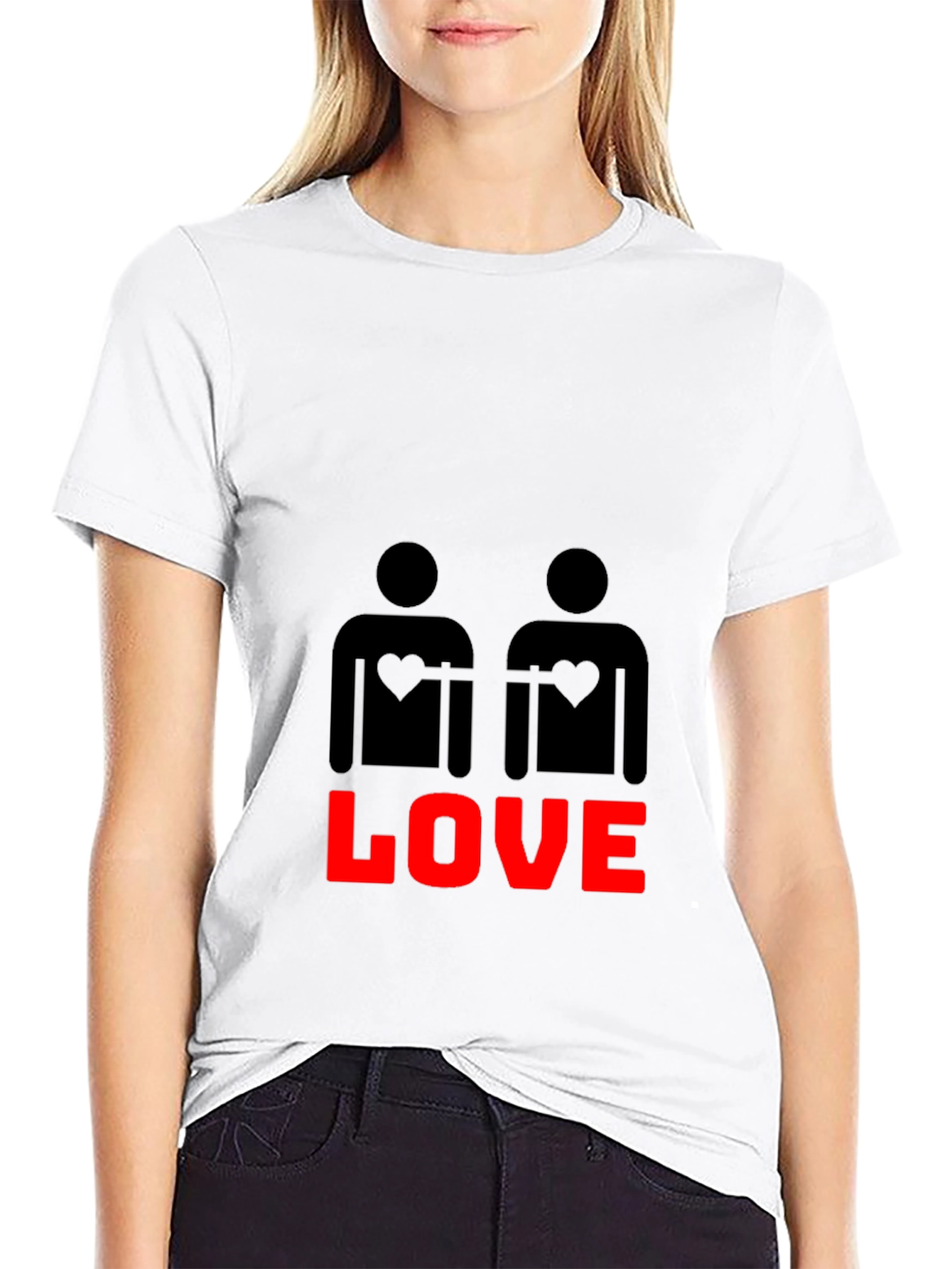 Black Love Wins Graphic Tee - Black Cotton Blend view 9