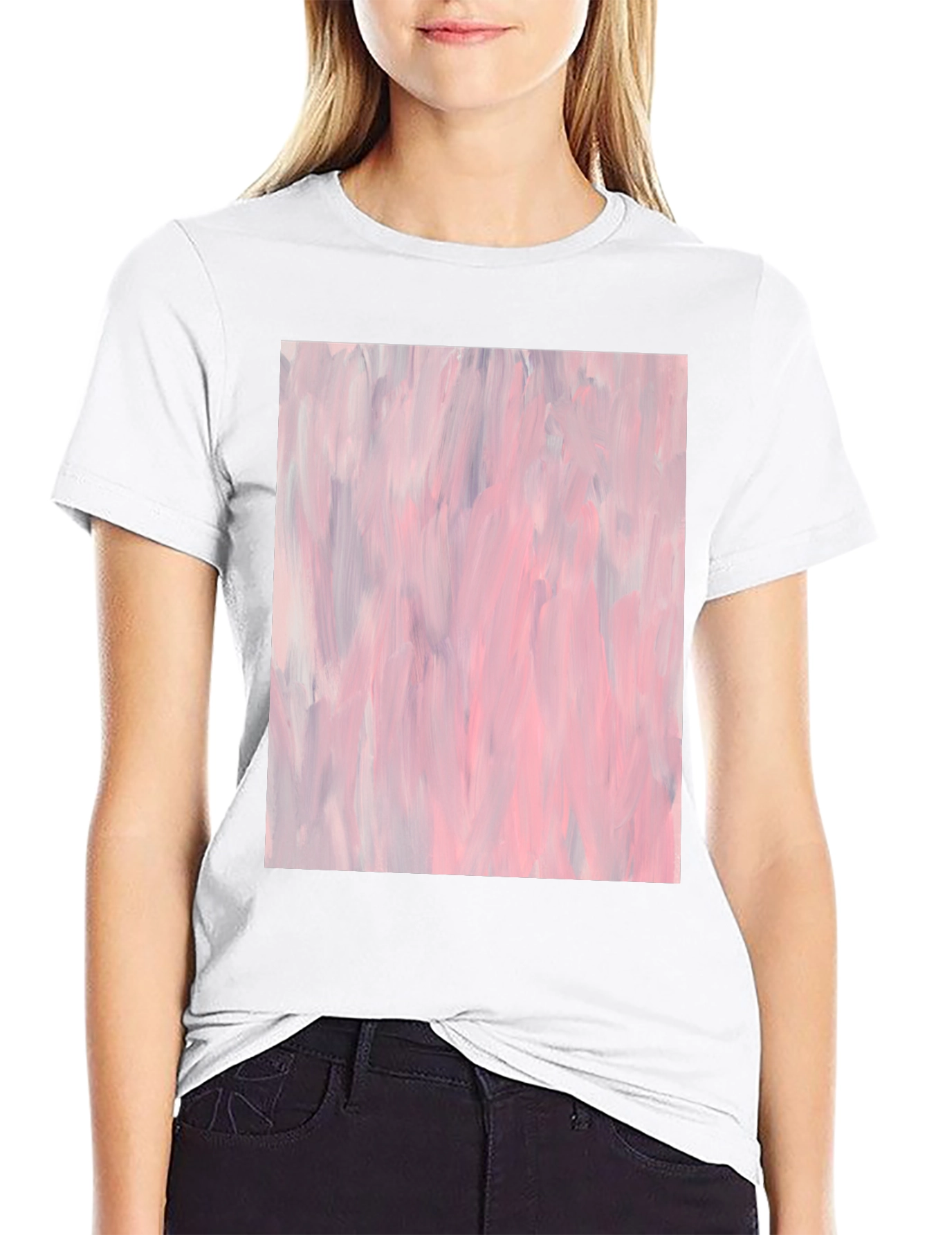 Black Abstract Art Black Cotton T-Shirt view 9