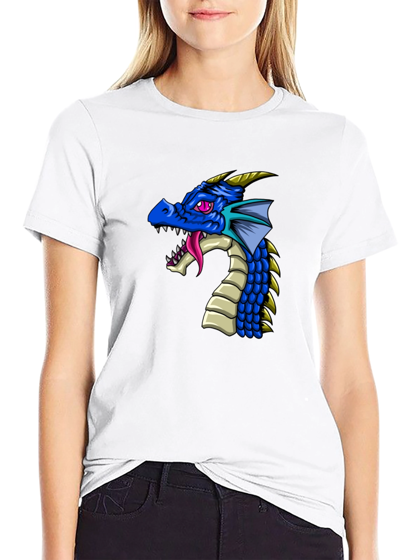 Black Dragon Graphic Print Black T-Shirt view 9