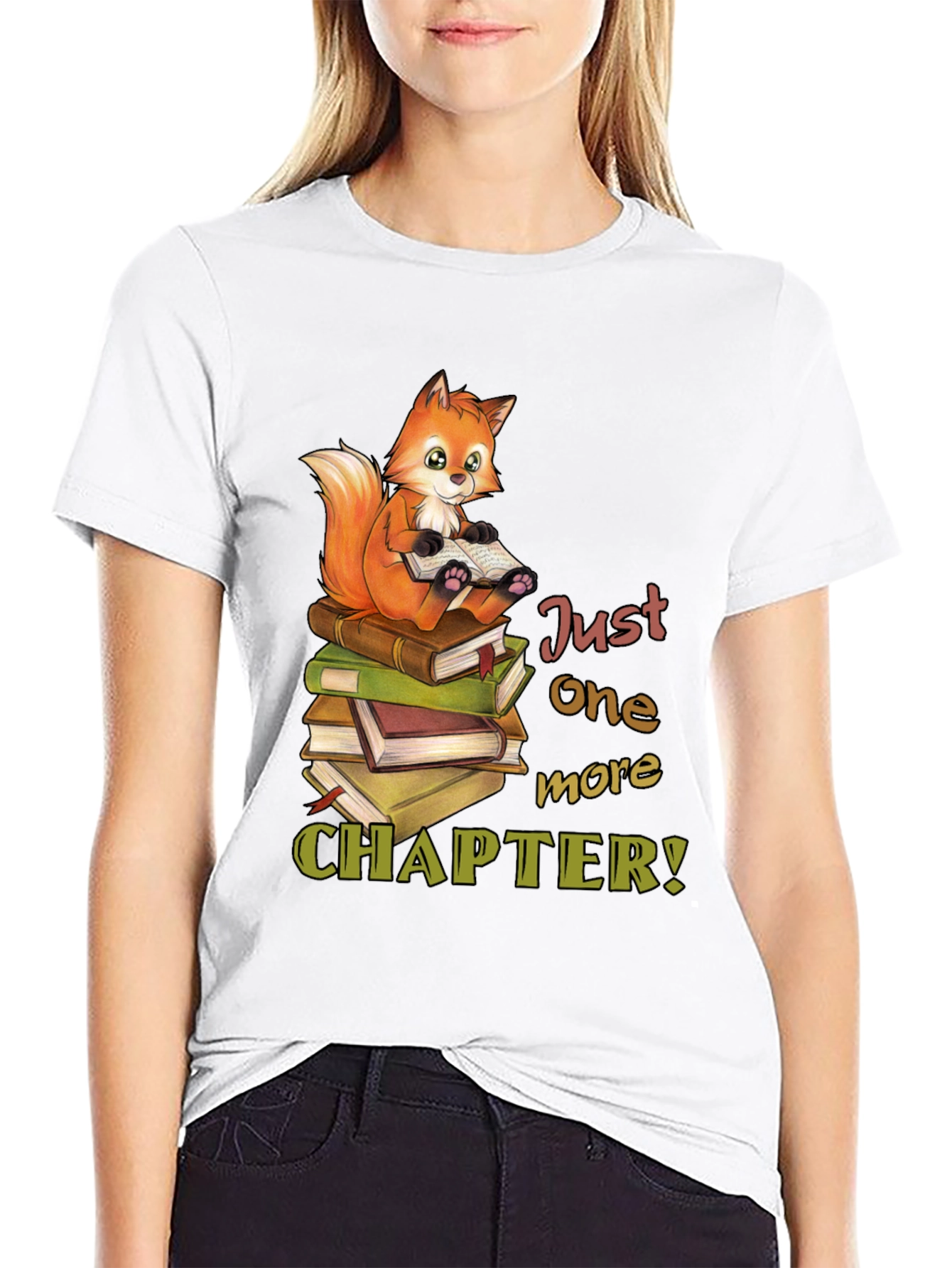 Black Bookworm Fox T-Shirt - Just One More Chapter view 9