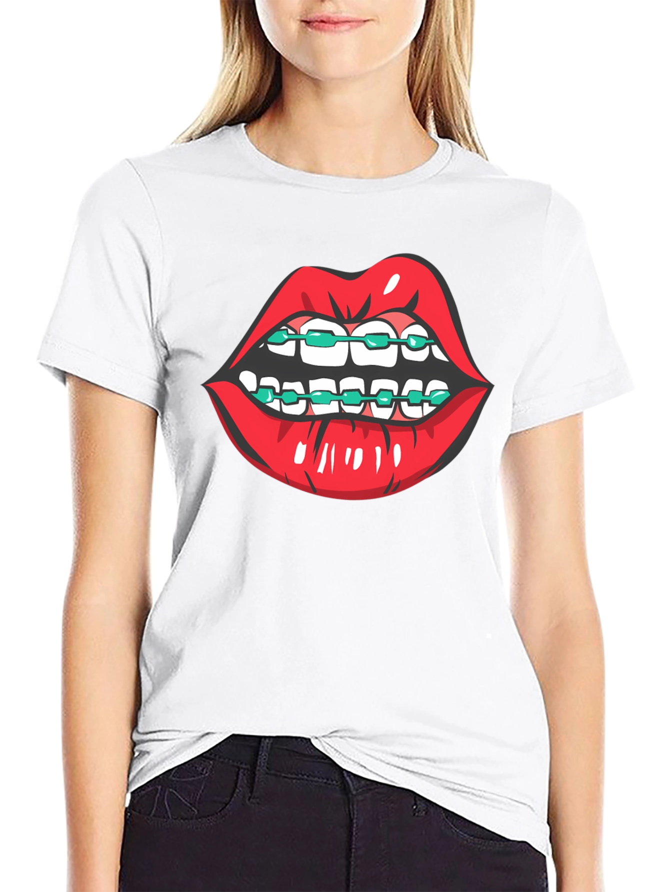 Black Lips with Braces Graphic Tee view 9
