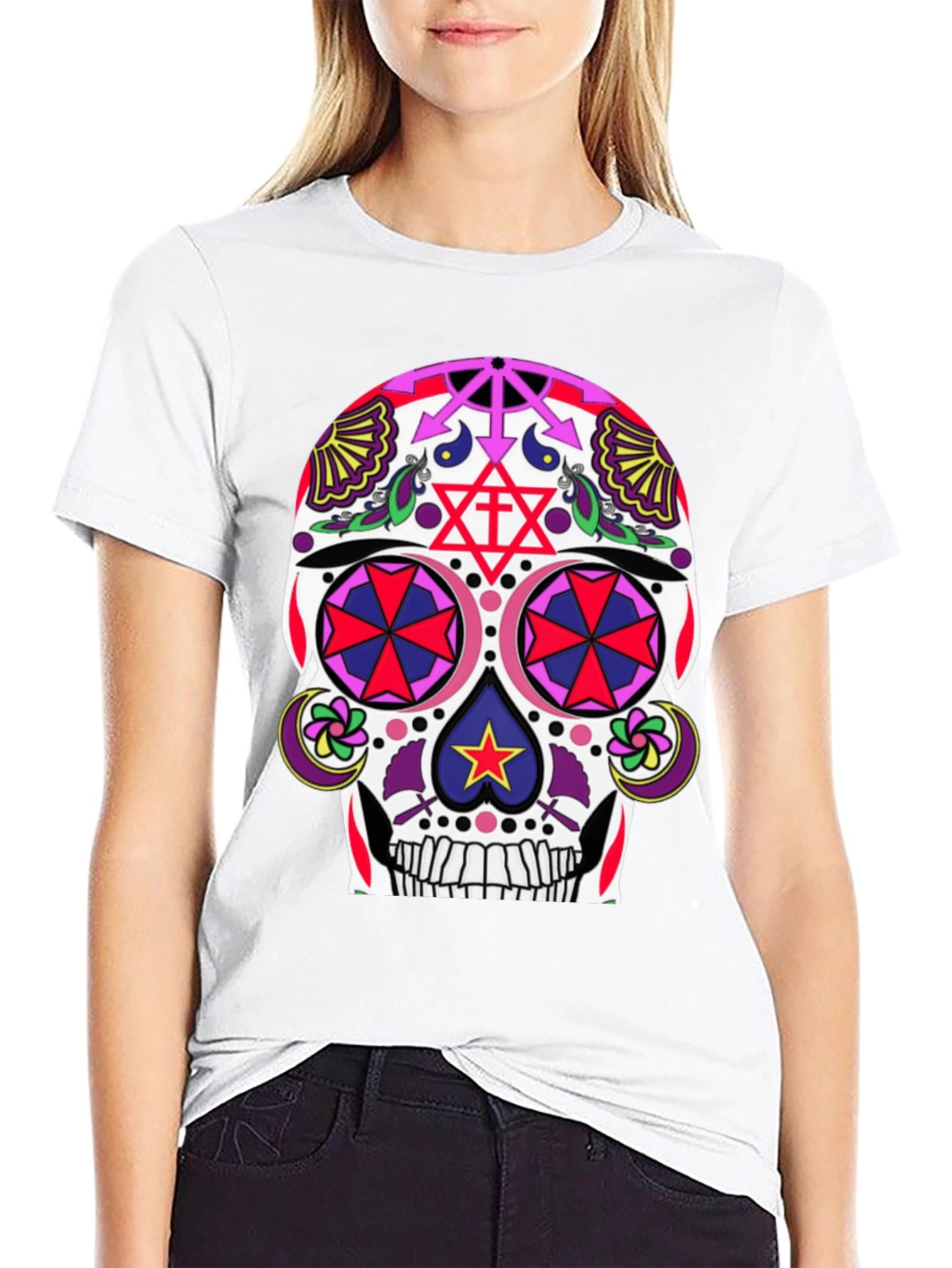 Black Sugar Skull T-Shirt - Day of the Dead view 9