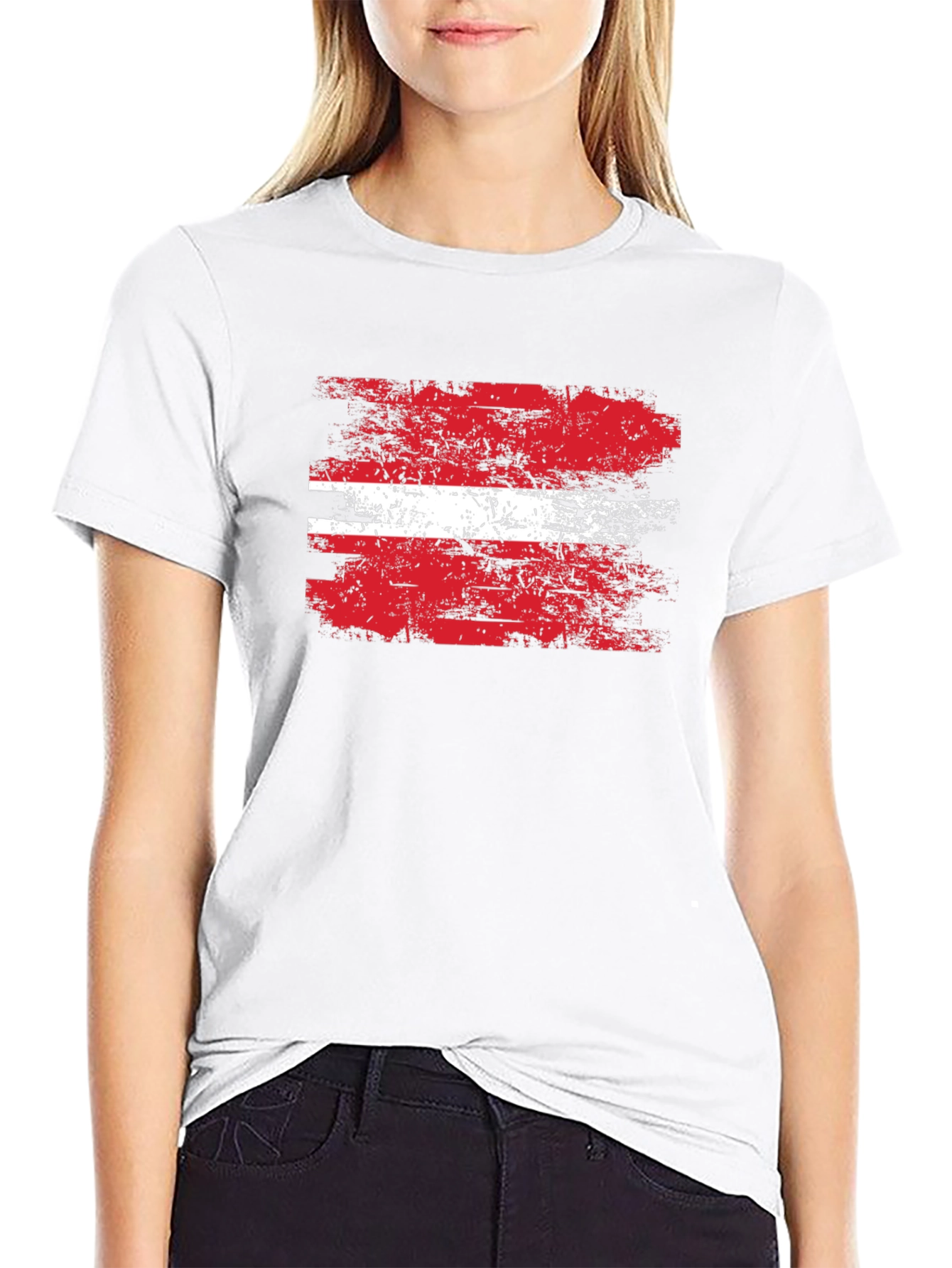 Austria Flag Distressed Graphic T-Shirt - 9