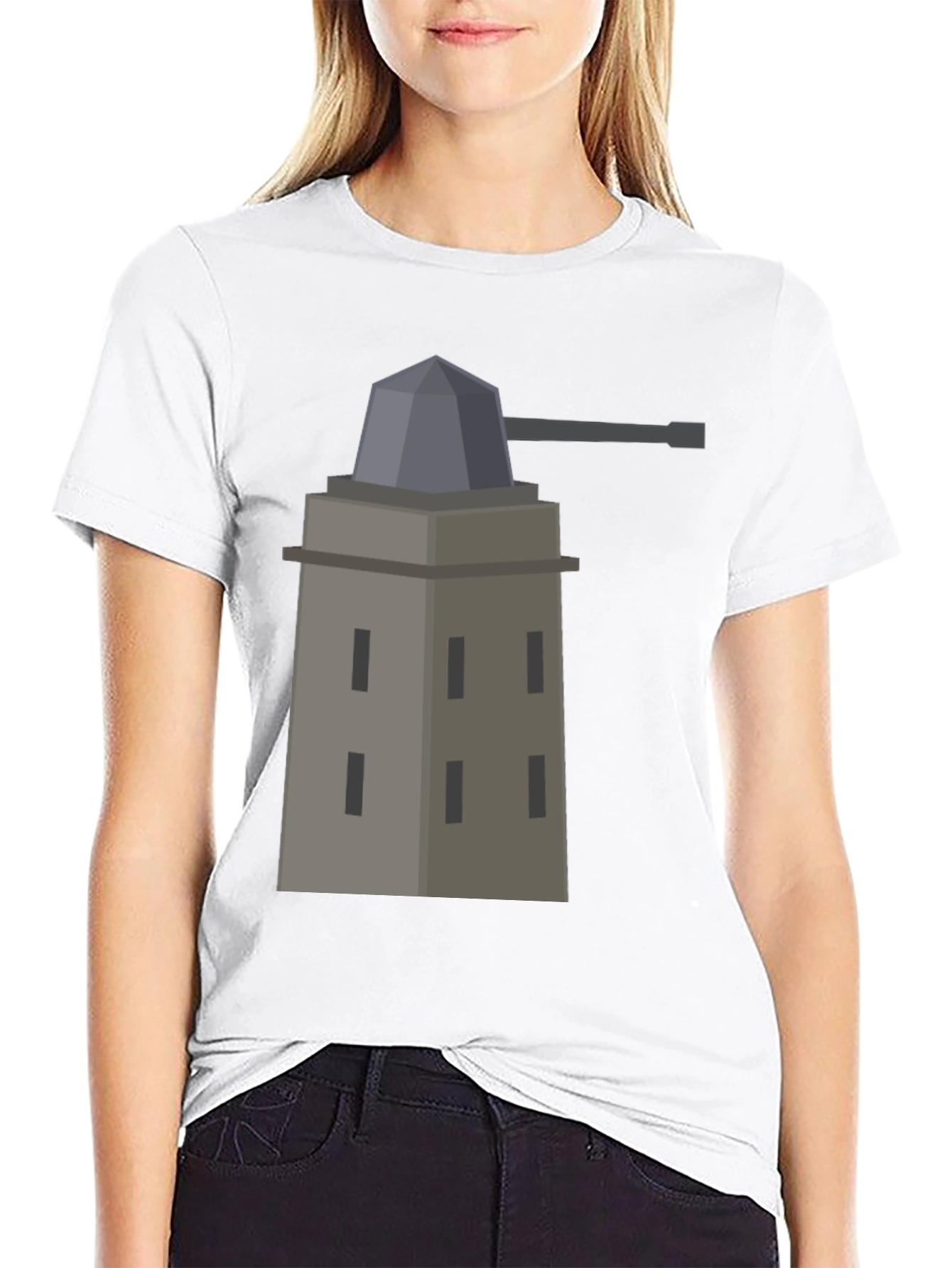 Black Fort Tee - Novelty Graphic Print T-Shirt view 9