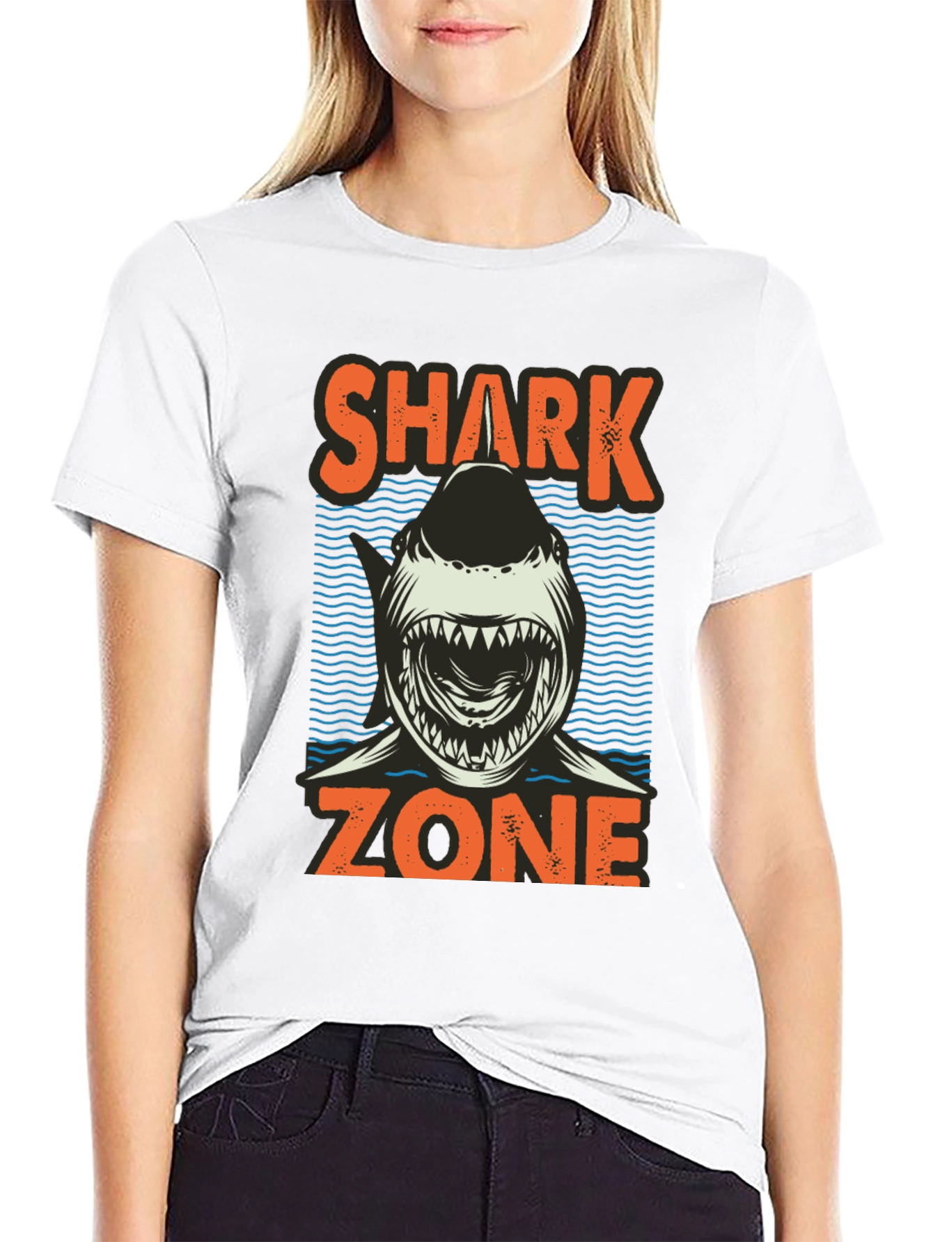 Black Shark Zone Graphic T-Shirt - Casual Style view 9