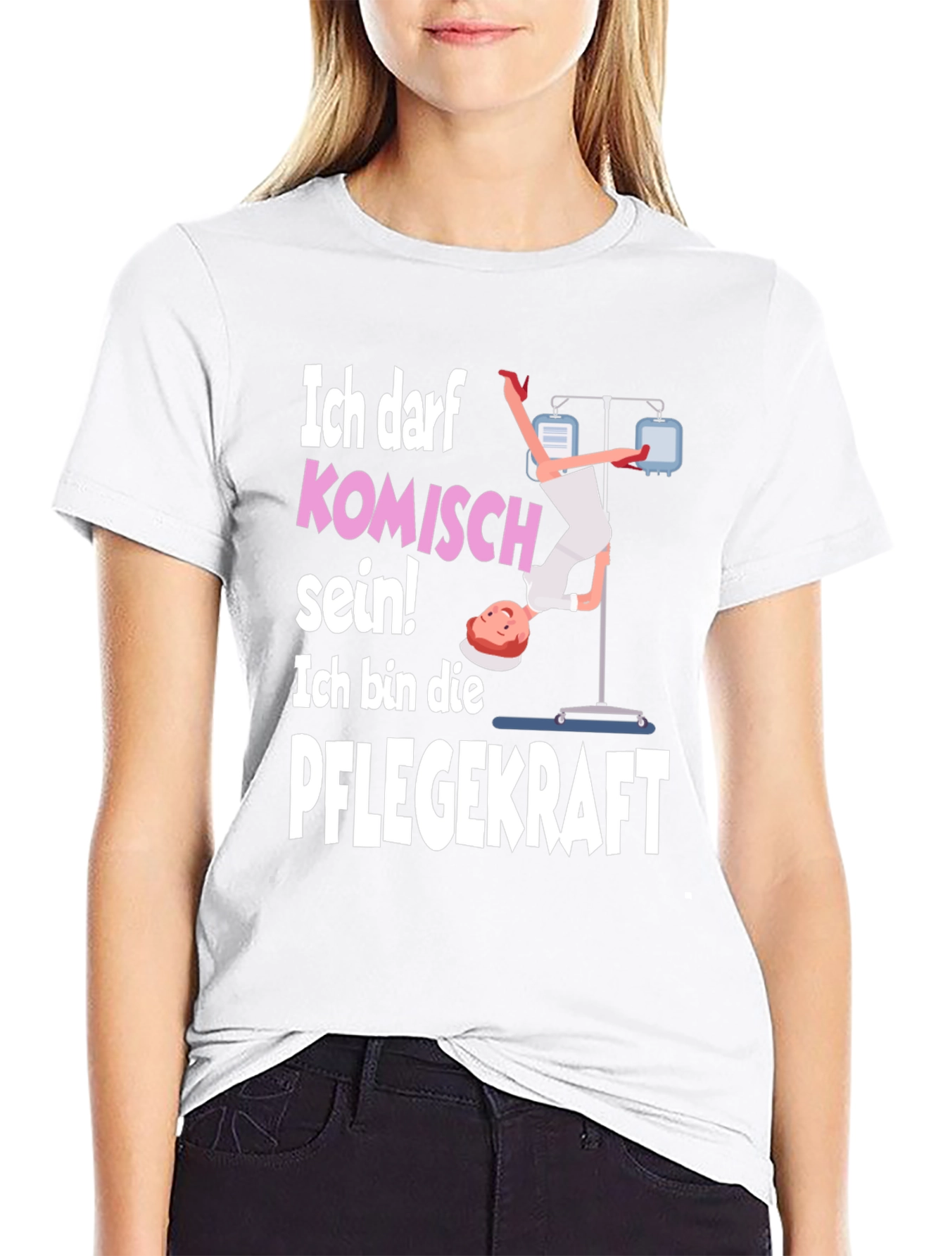 Black Funny Nurse T-Shirt - Ich Darf Komisch Sein! view 9