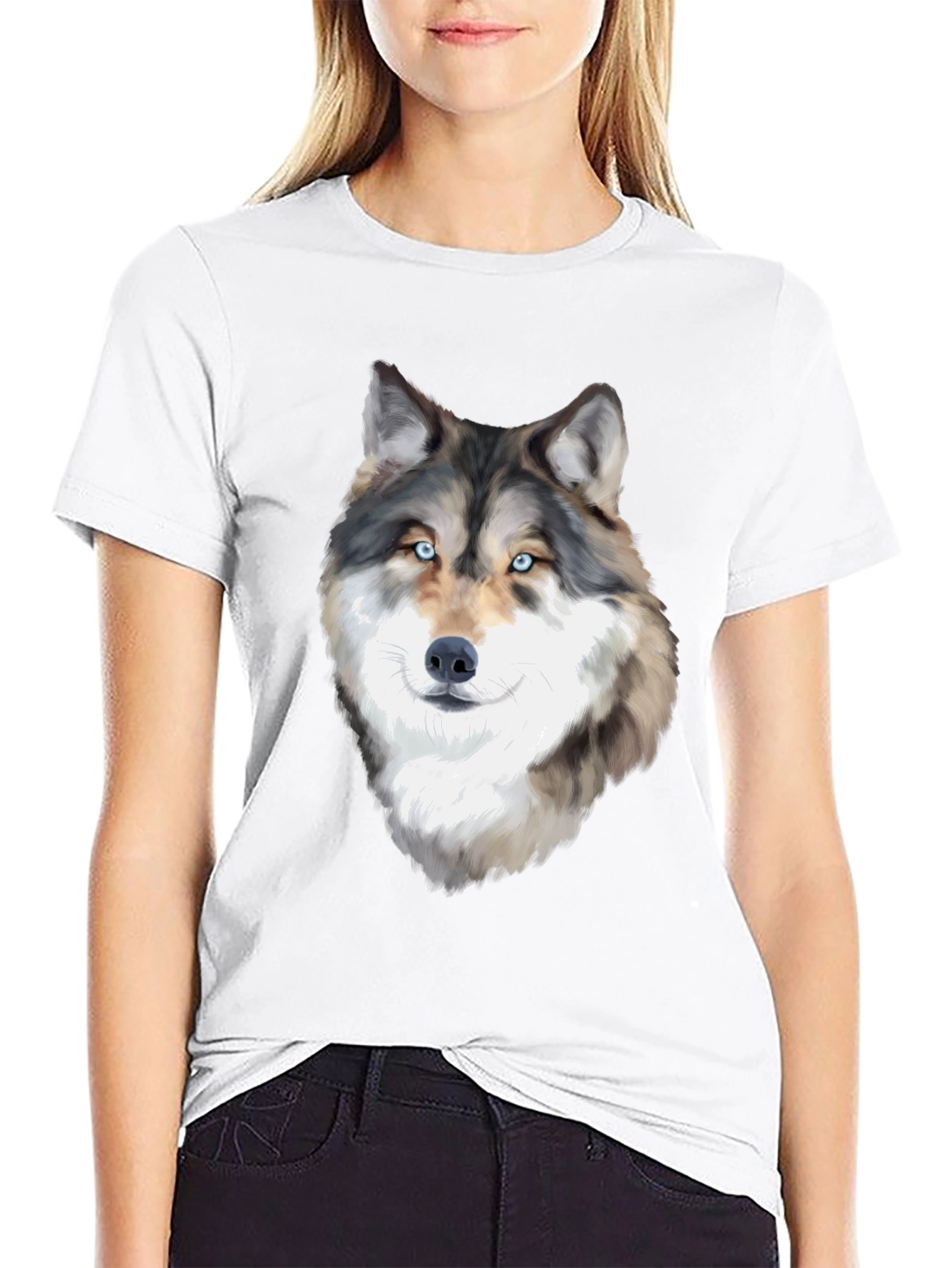 Black Wolf Graphic T-Shirt - Black view 9