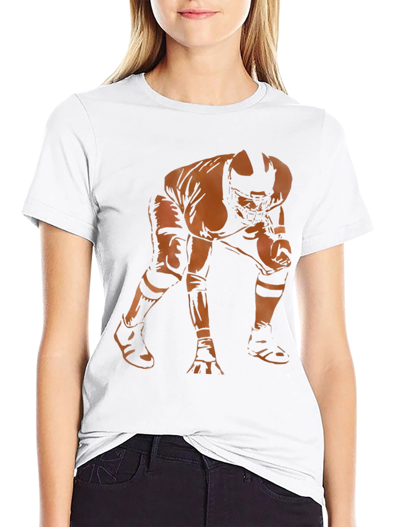 Black Football Player Graphic Tee - Stylish Men's T-Shirt view 9