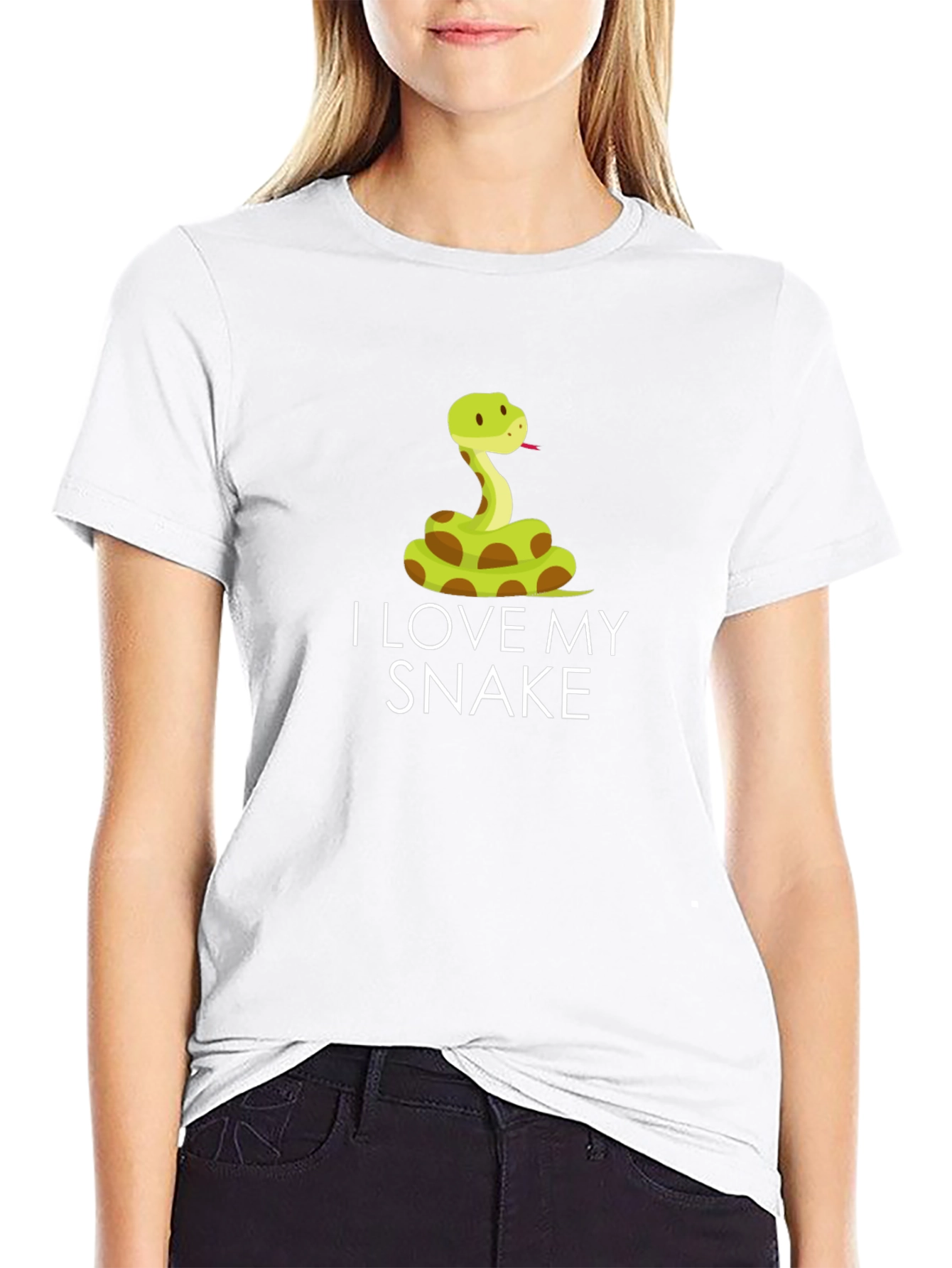 Black I Love My Snake T-Shirt - Cute Reptile Pet Tee view 9