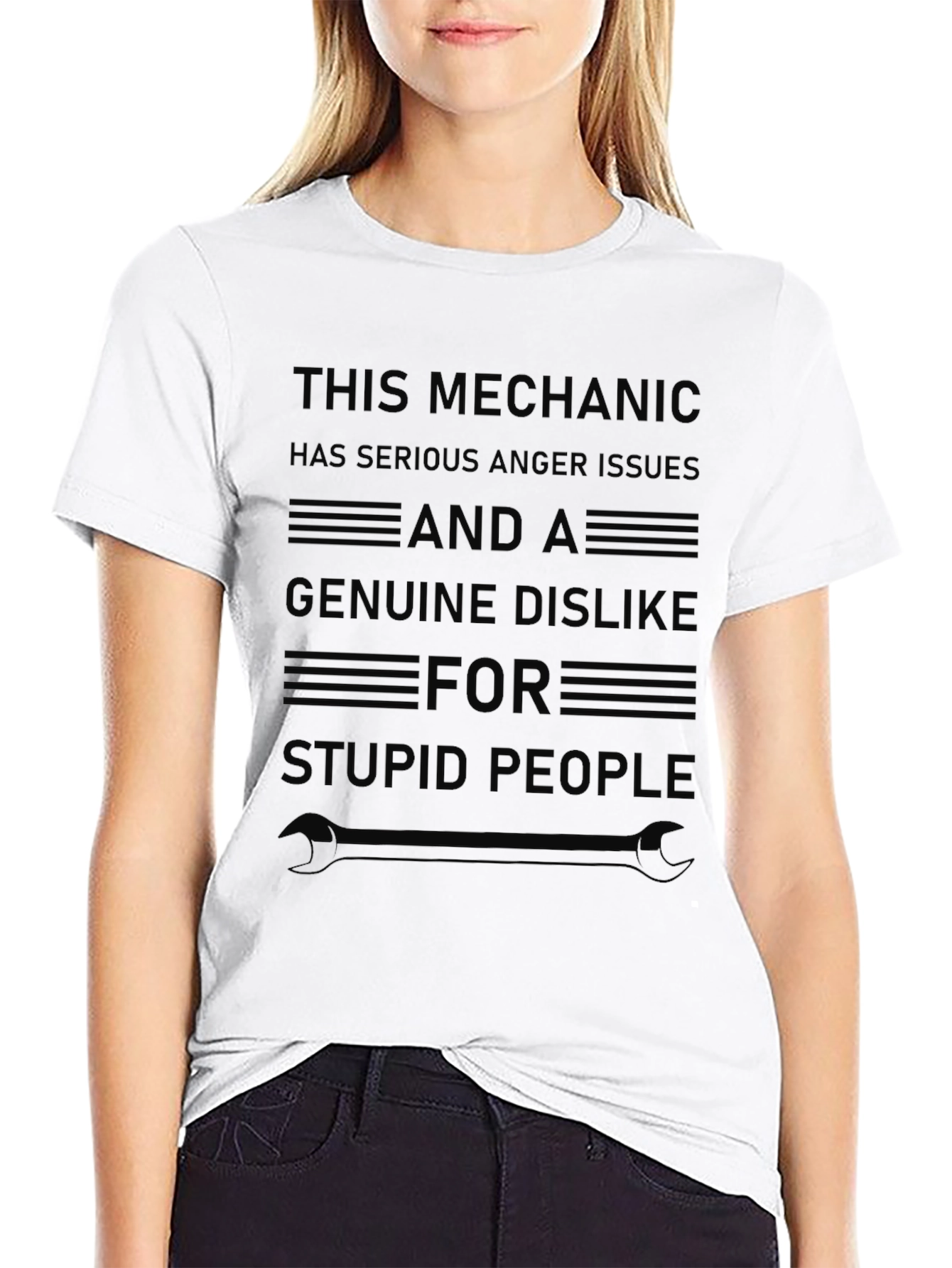 Black Mechanic Anger Issues T-Shirt - Dark Humor view 9