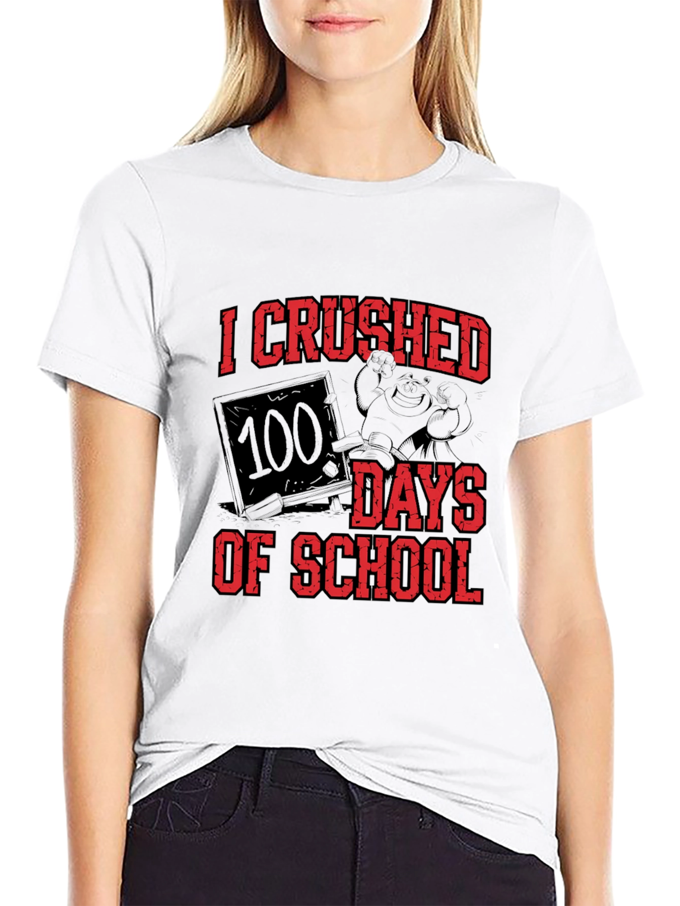 Black I Crushed 100 Days of School T-Shirt view 9