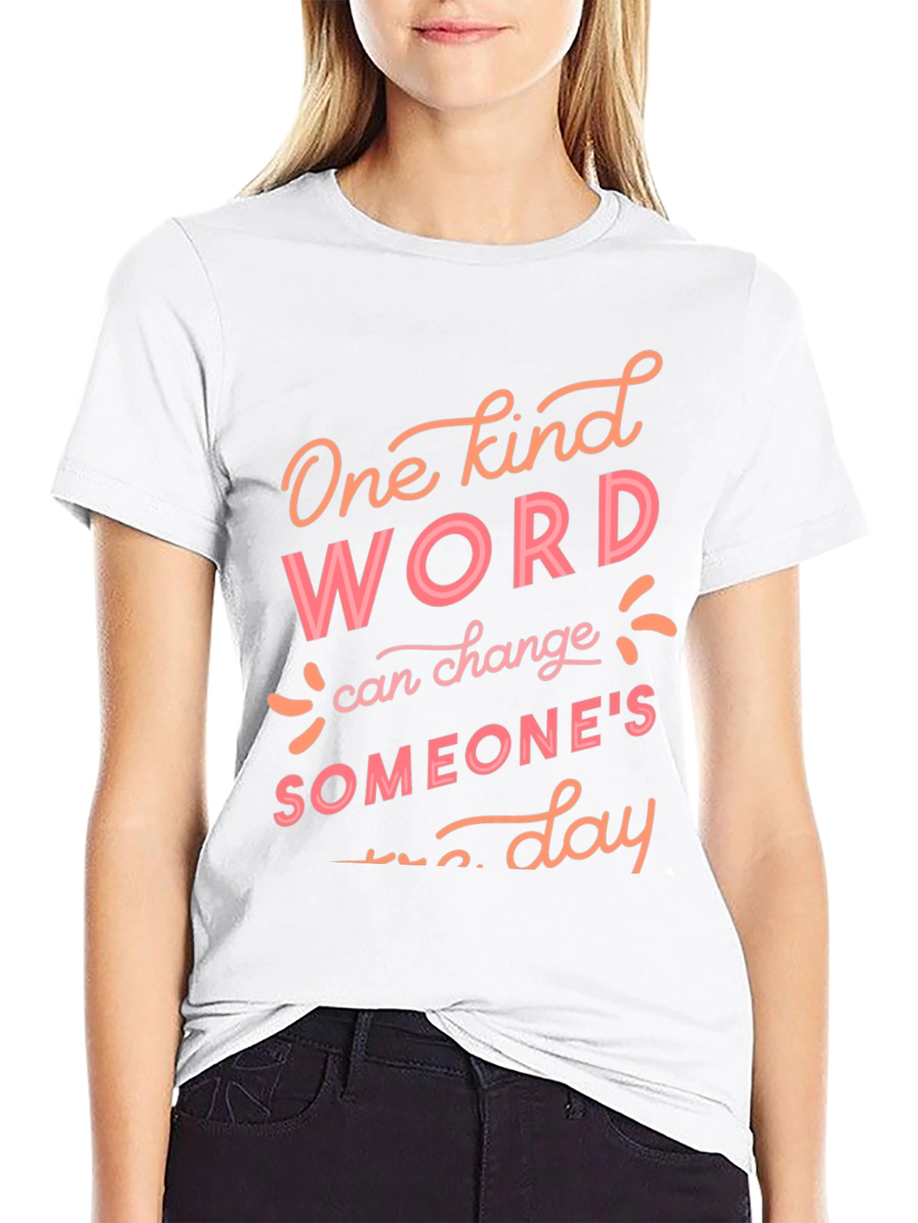 Black Kind Word T-Shirt - Spread Positivity Daily! view 9