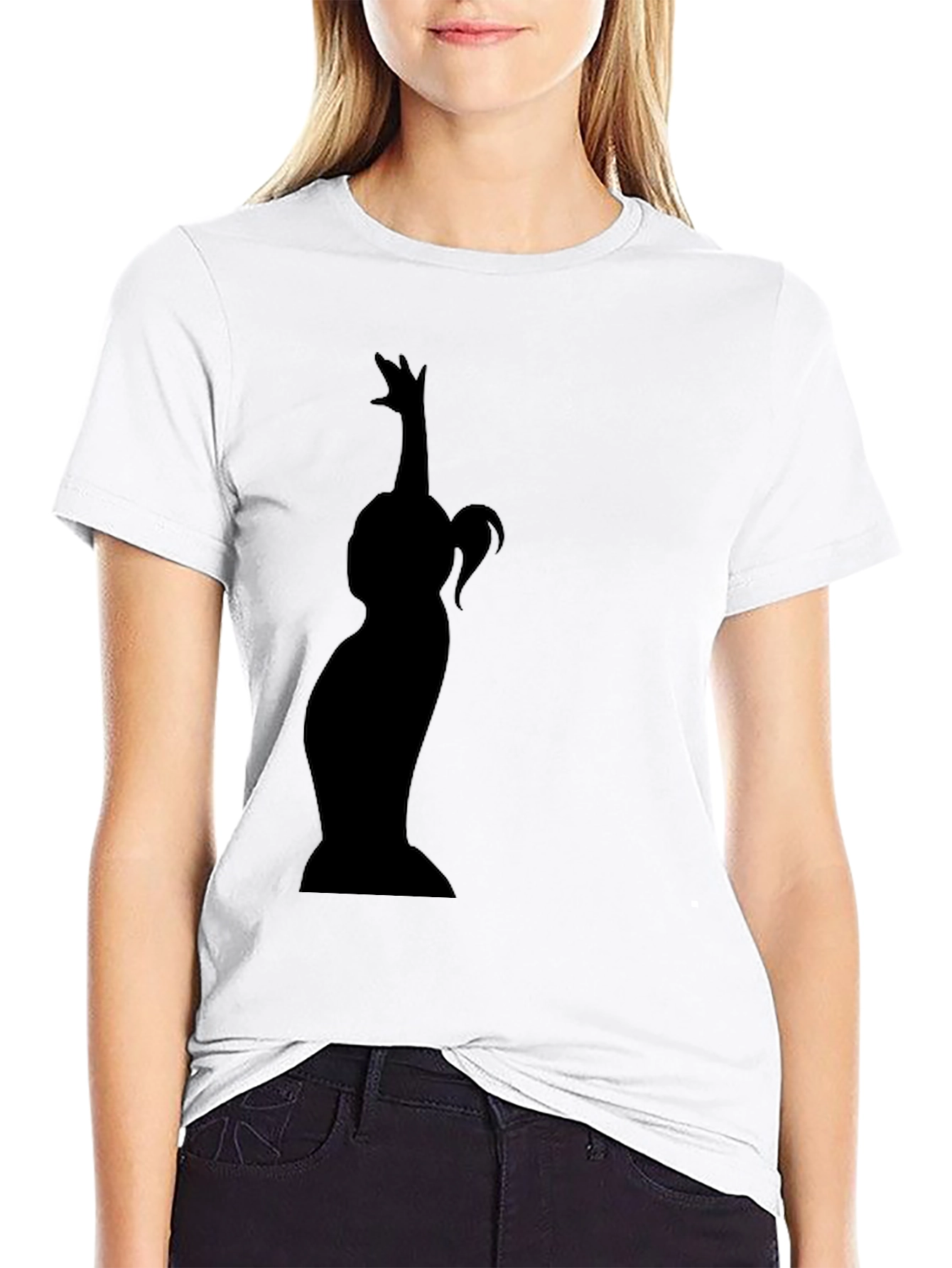 Black Silhouette Graphic Tee - Black Cotton Blend view 9