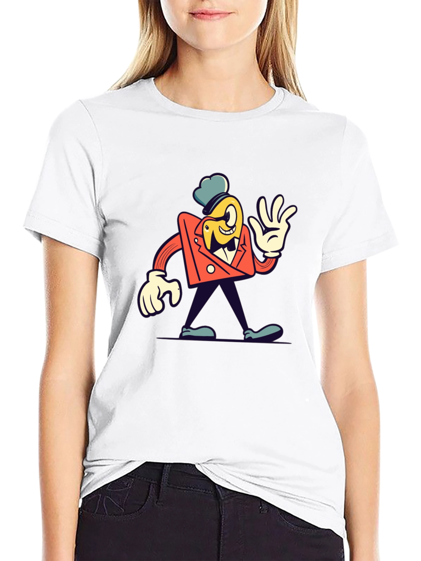Black Cartoon Character Black T-Shirt view 9