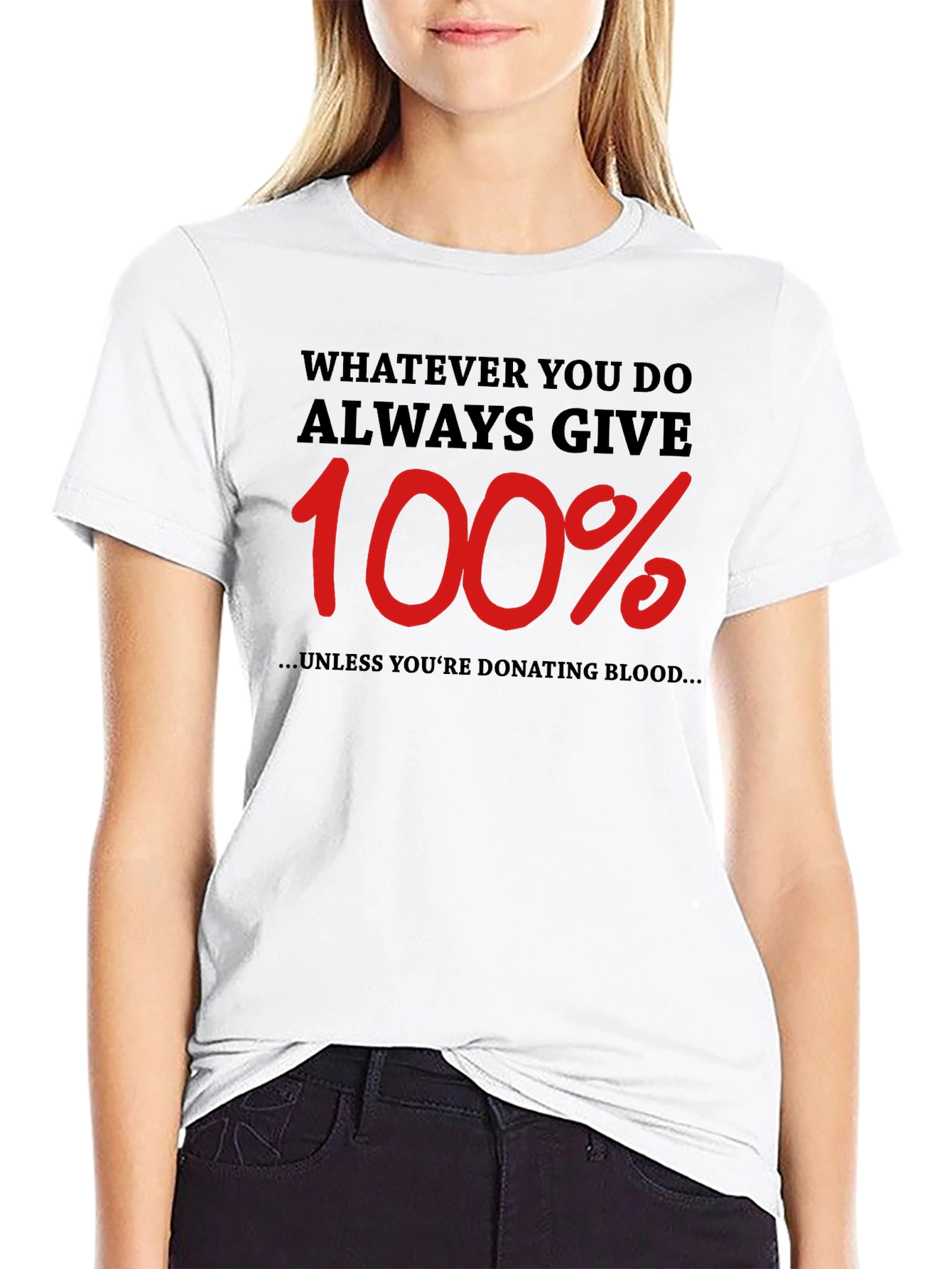 Black Always Give 100% Funny T-Shirt view 9