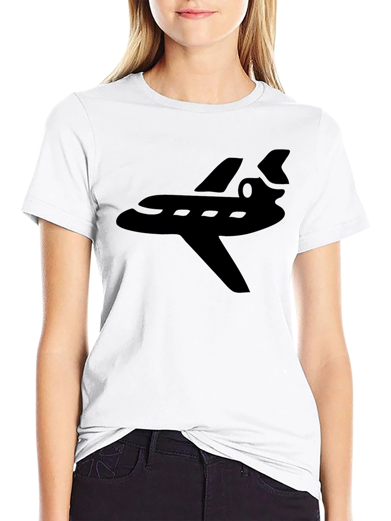 Black Jet Plane Graphic Tee - Black view 9