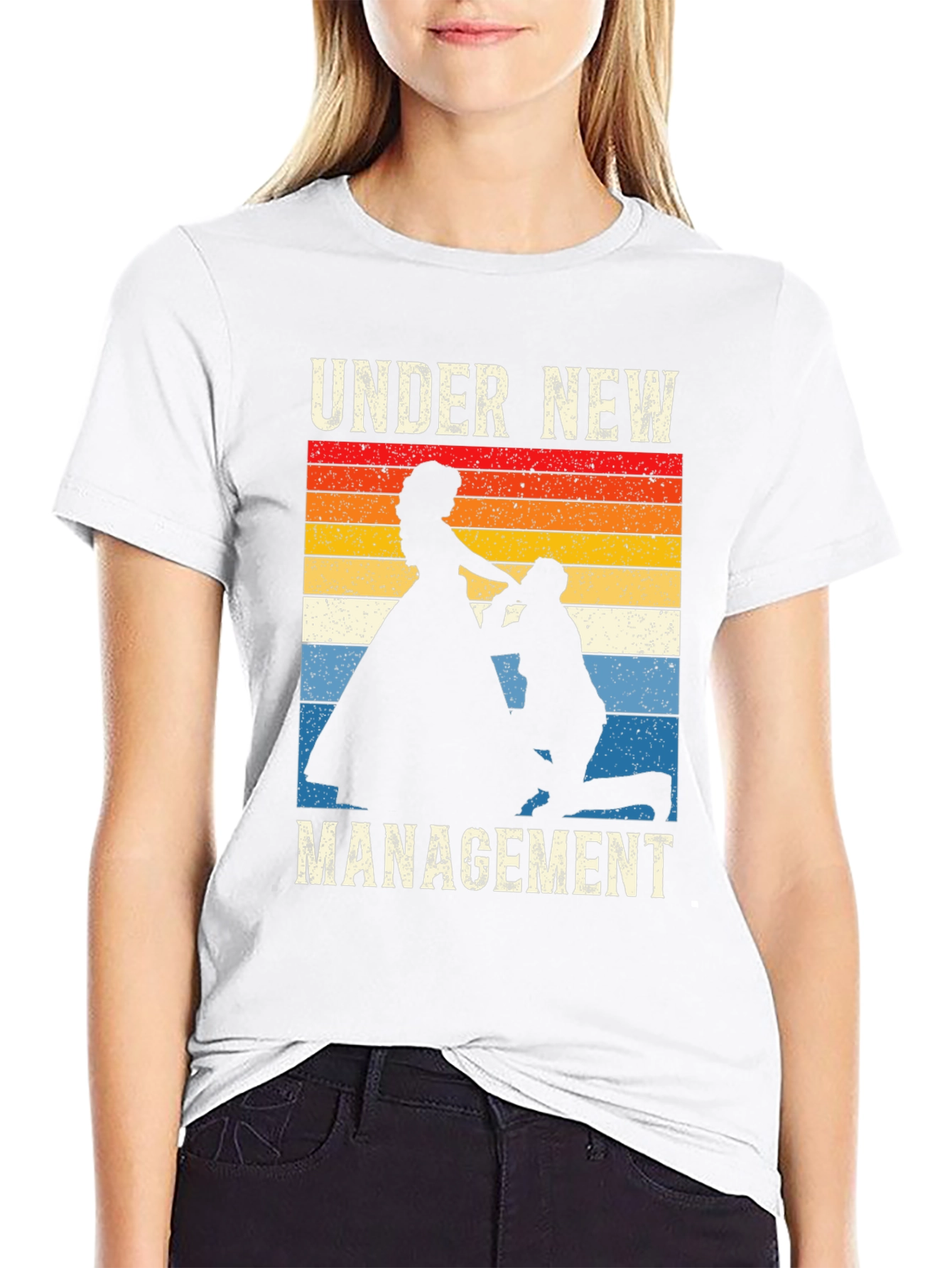 Black Under New Management Wedding Graphic T-Shirt view 9