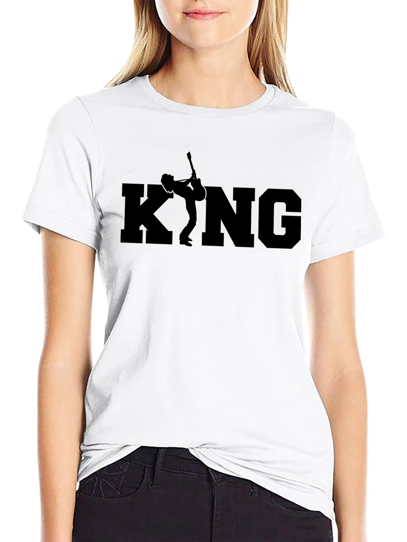 Black King Guitarist Black Graphic Tee view 9