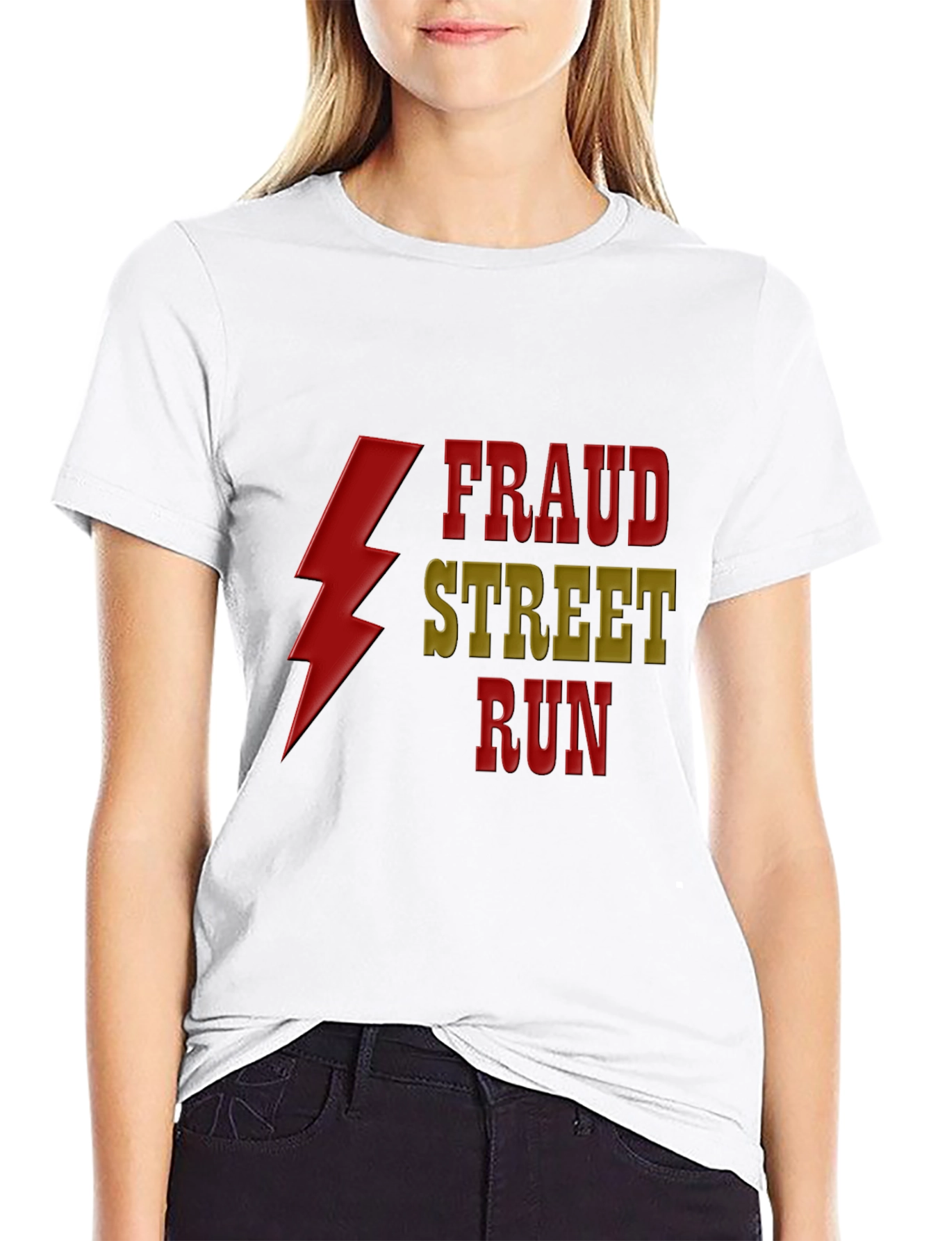 Black Fraud Street Run Graphic T-Shirt view 9