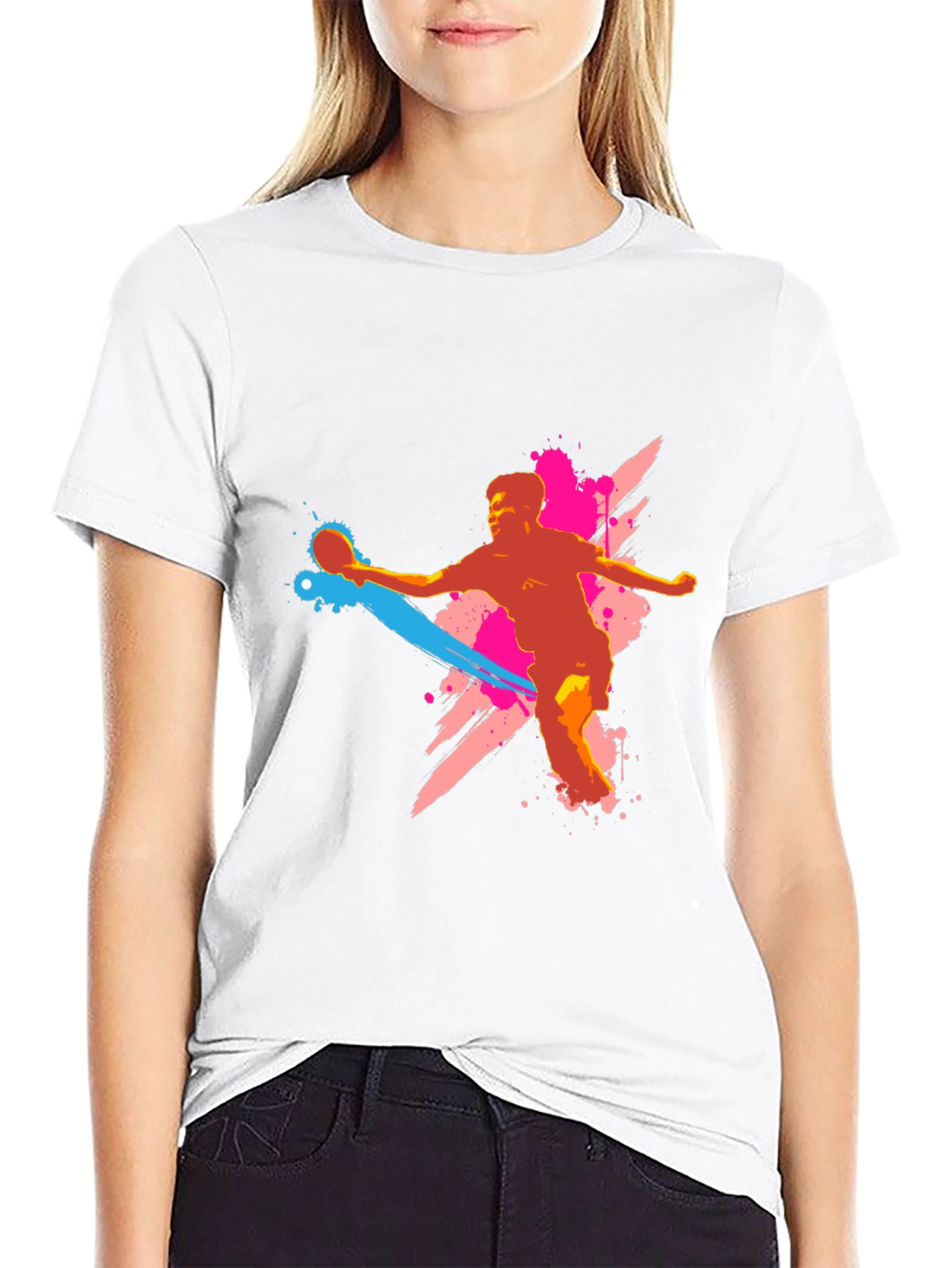 Handball Player Graphic T-Shirt - Black - 9