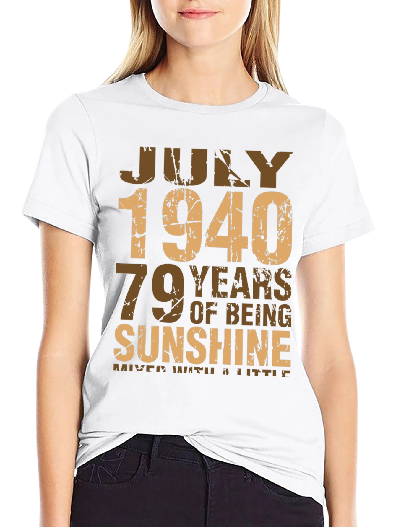 Black July 1940 Birthday T-Shirt - 79 Years of Sunshine view 9