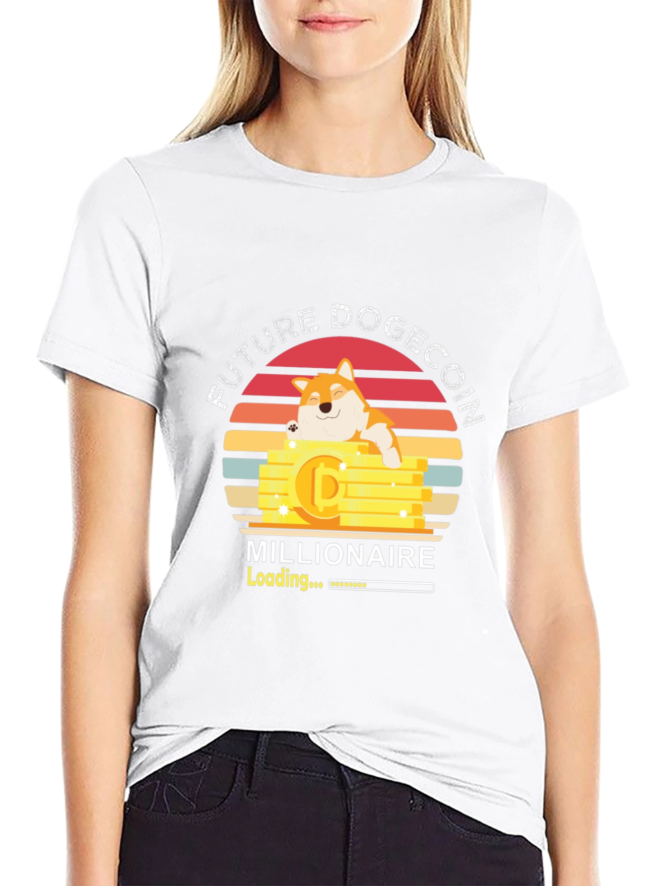 Black Future Dogecoin Millionaire T-Shirt view 9