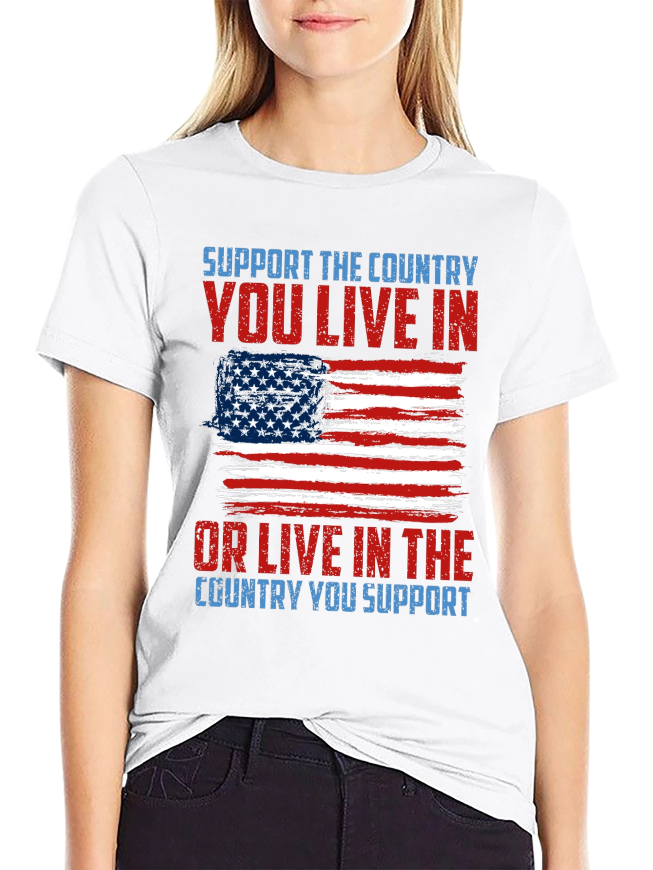 Black Patriotic T-Shirt - Support Your Country Tee view 9