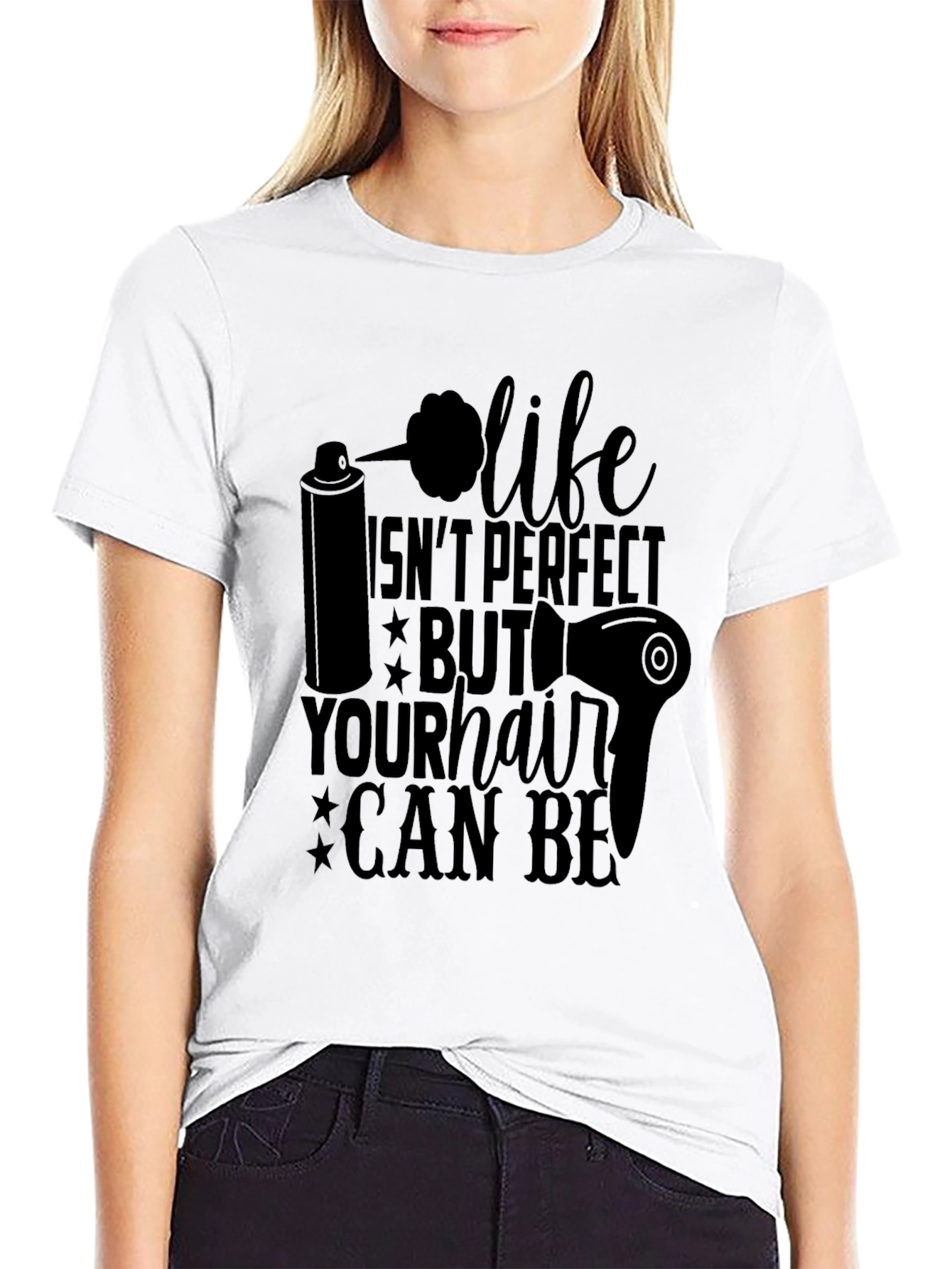 Black Life Isn't Perfect Hair Stylist Graphic T-Shirt view 9