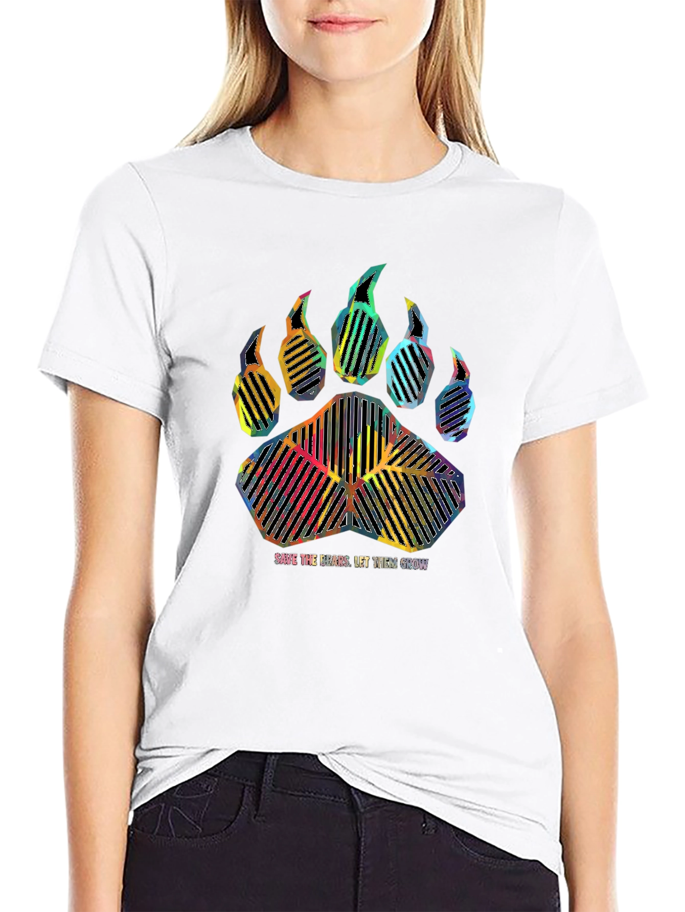Black Save the Bears Graphic T-Shirt view 9