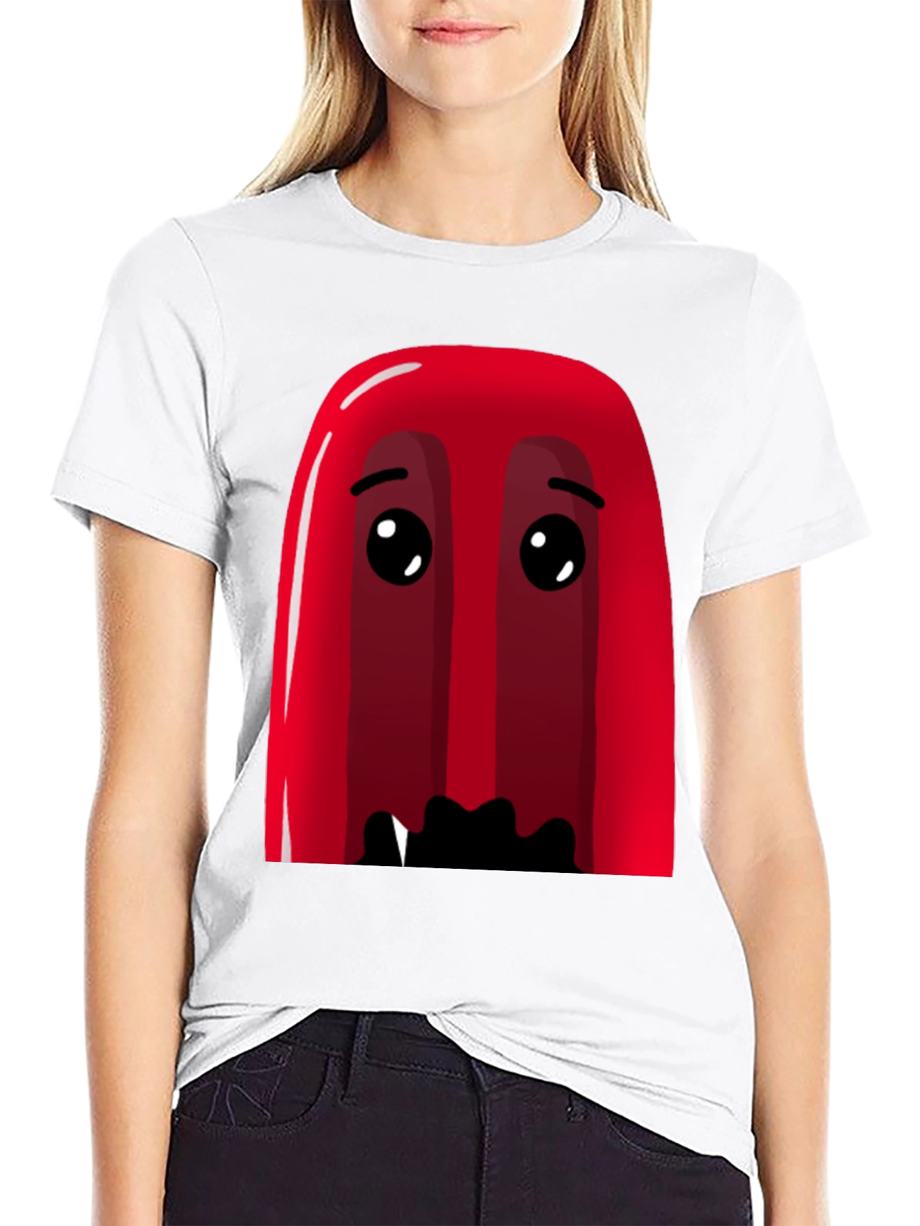 Black Red Cartoon Character Graphic Tee - Soft Cotton Blend view 9