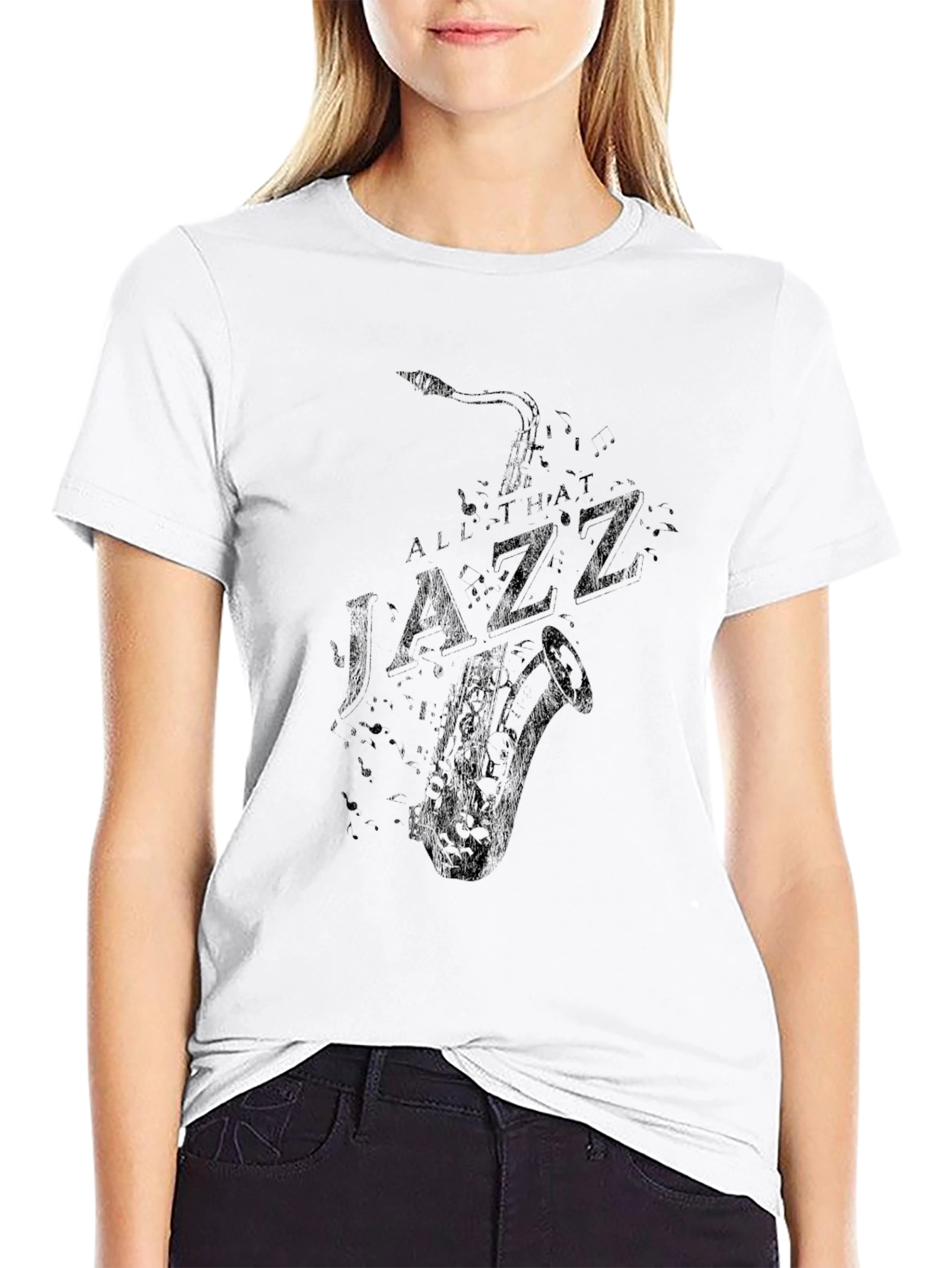 Black All That Jazz Graphic Tee - Black Cotton Comfort view 9