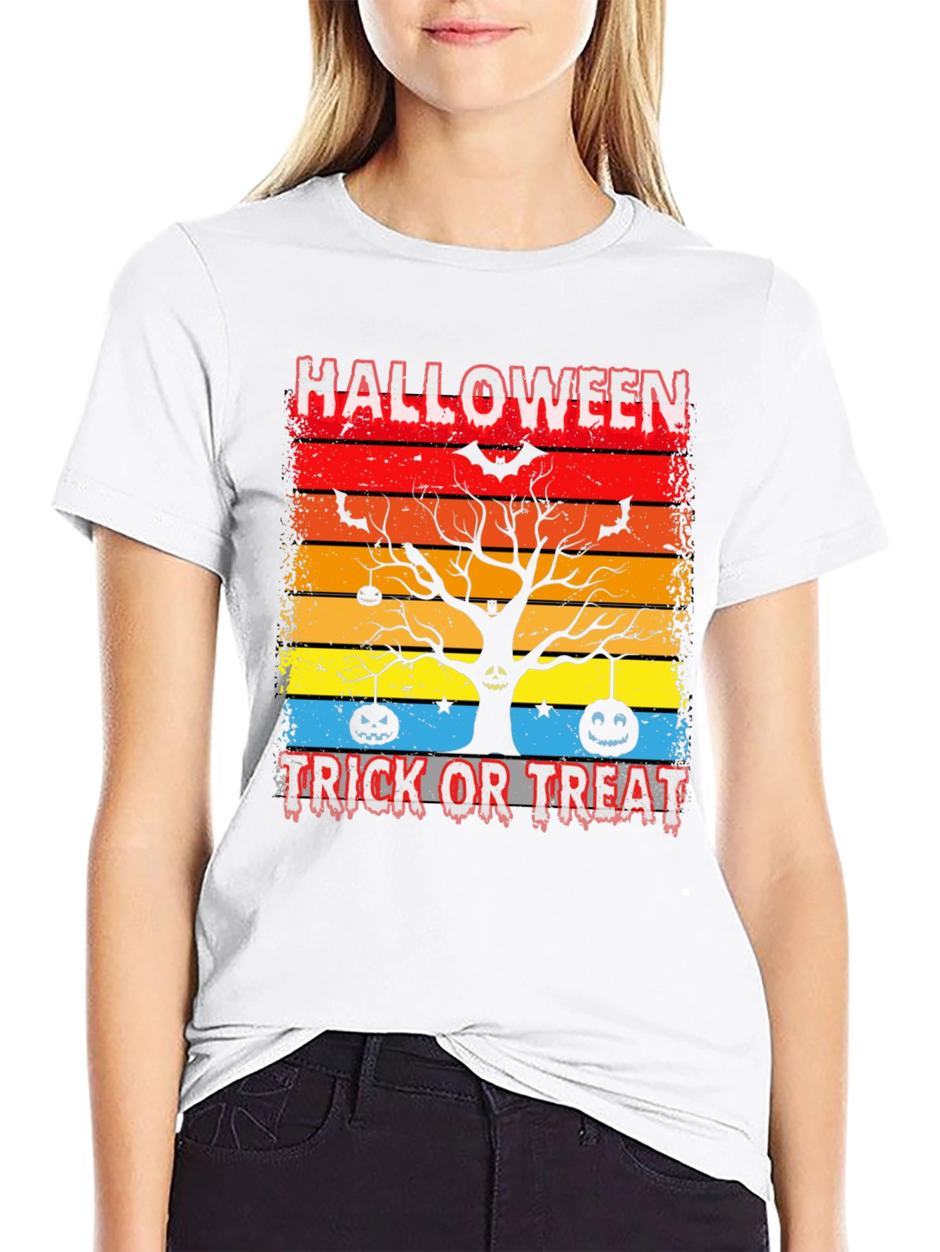 Black Halloween Trick or Treat T-Shirt view 9