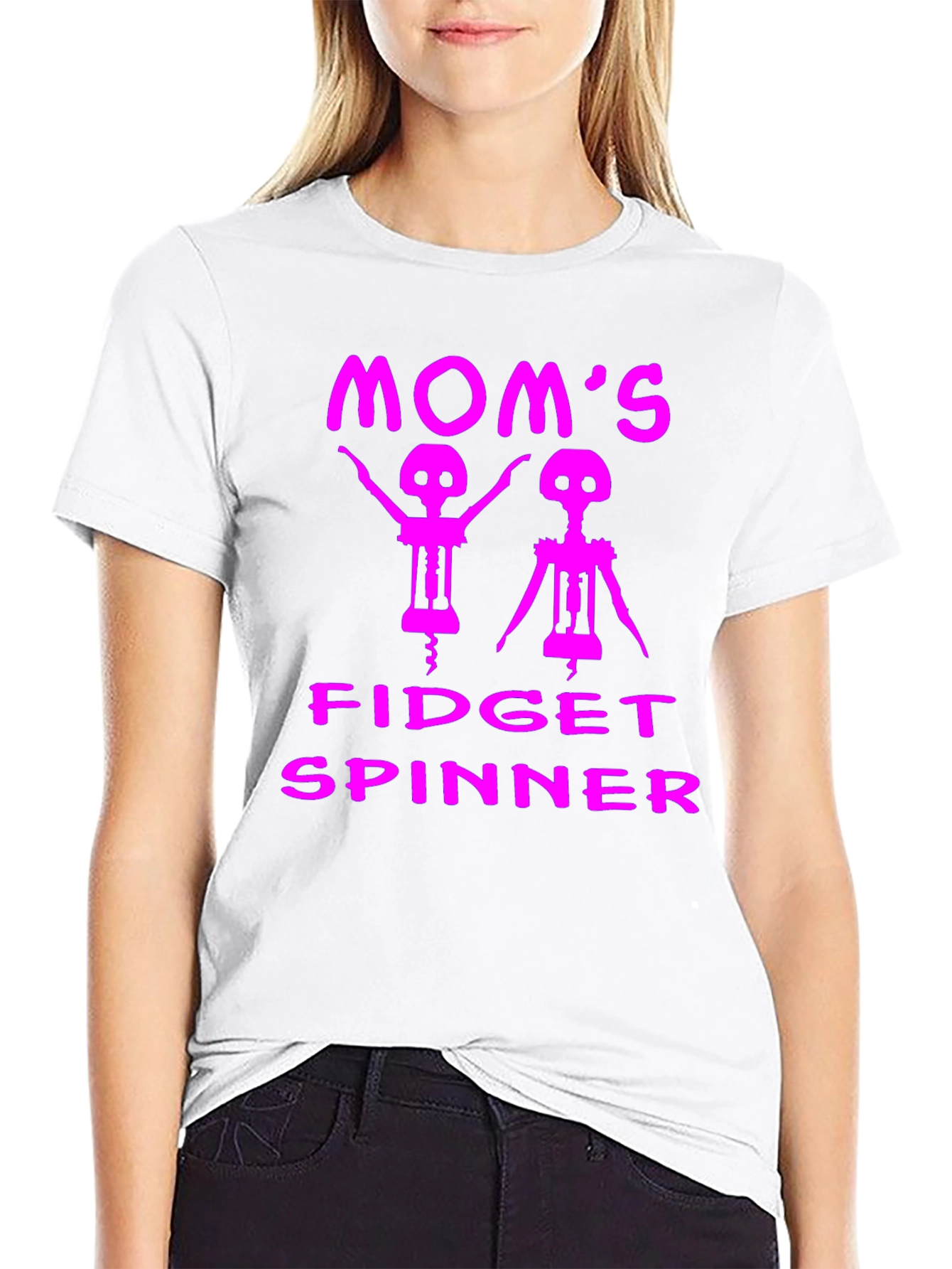 Black Mom's Fidget Spinner Funny T-Shirt view 9