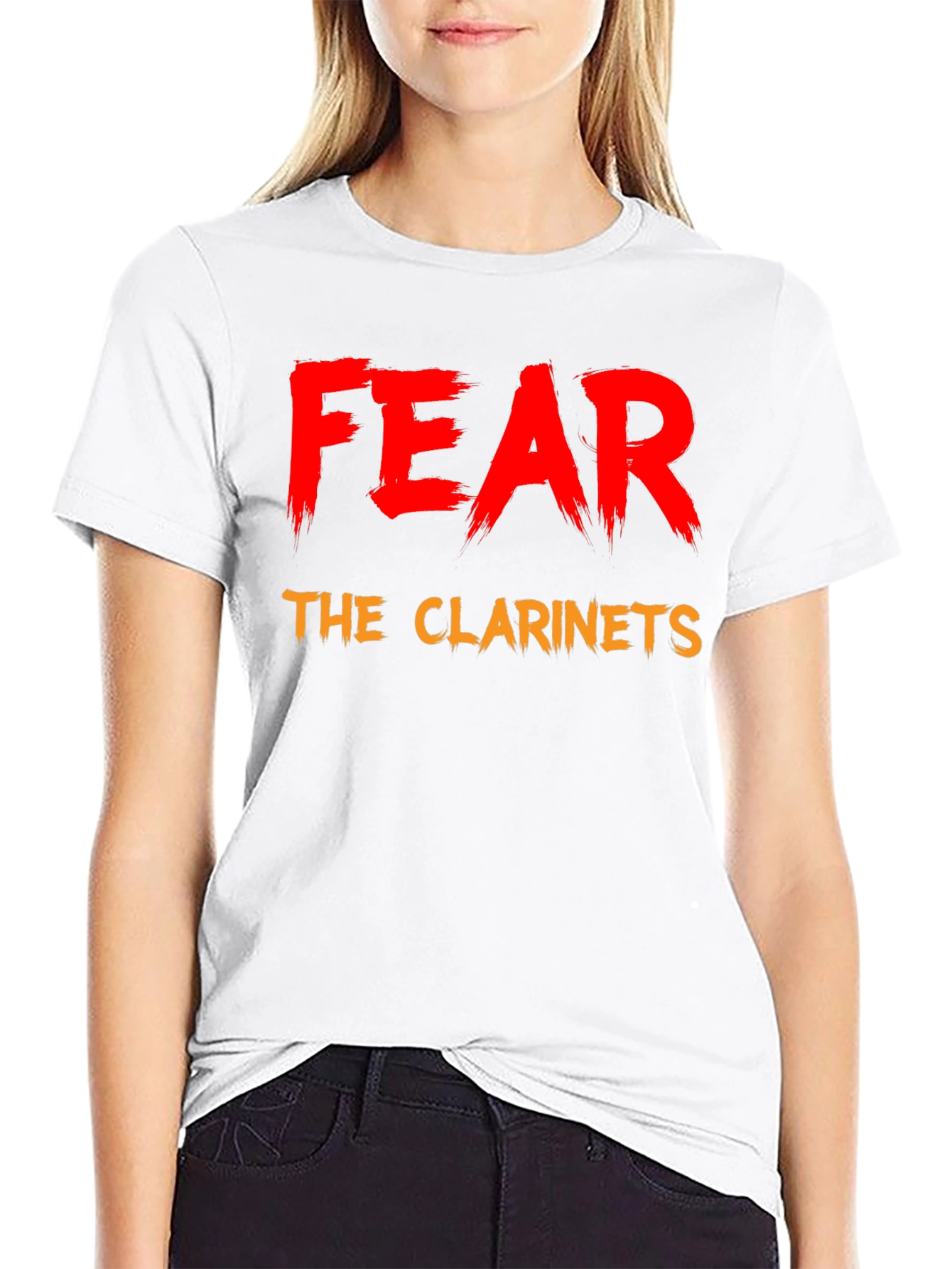 Black Fear the Clarinets T-Shirt - Funny Band Tee view 9