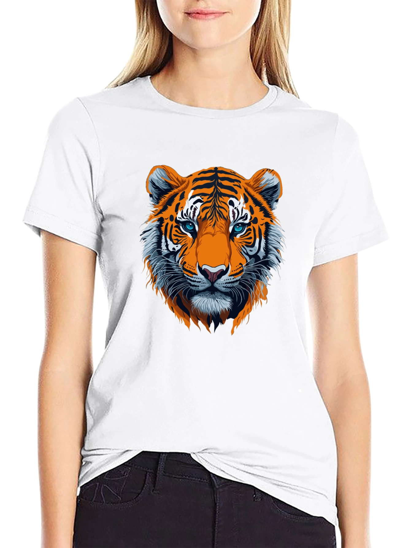 Black Bold Tiger Graphic Tee - Black view 9