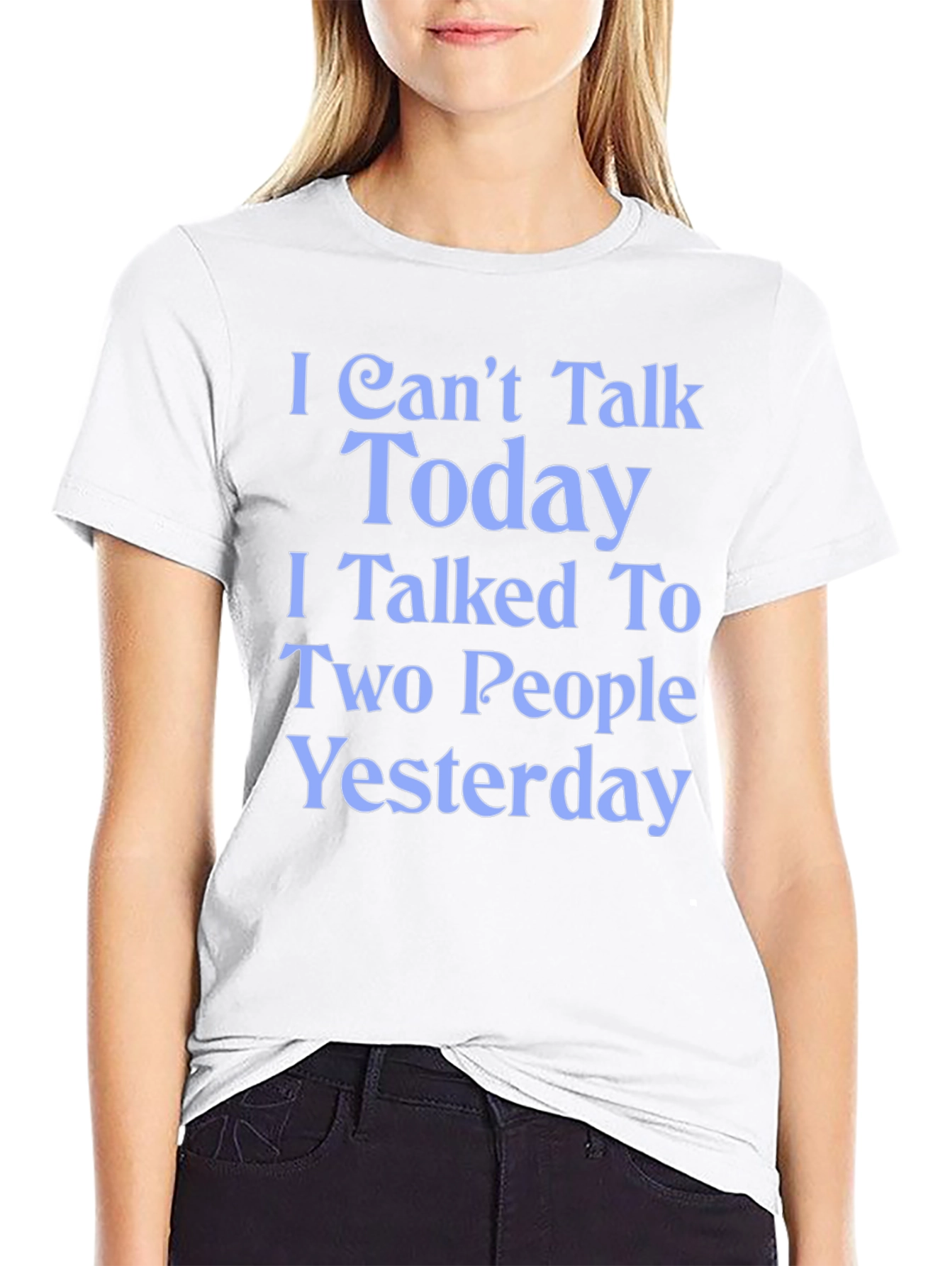 Black Funny 'I Can't Talk Today' Graphic Tee view 9