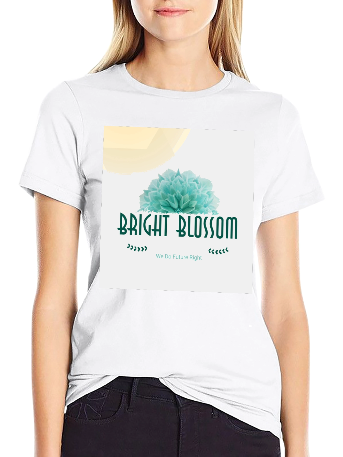 Black Bright Blossom Graphic Tee - Soft Cotton Blend view 9