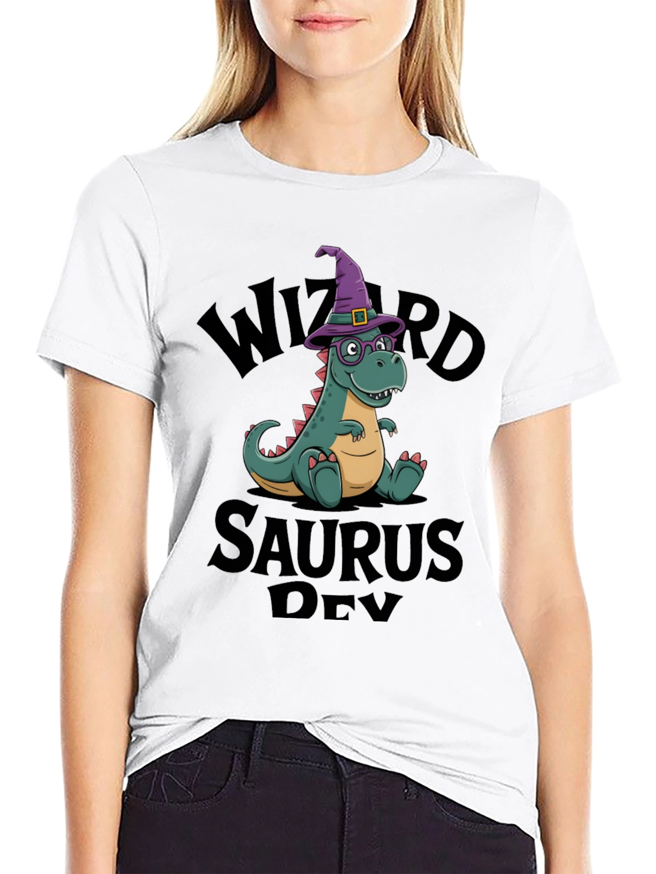 Black Wizard Saurus Dev T-Shirt view 9