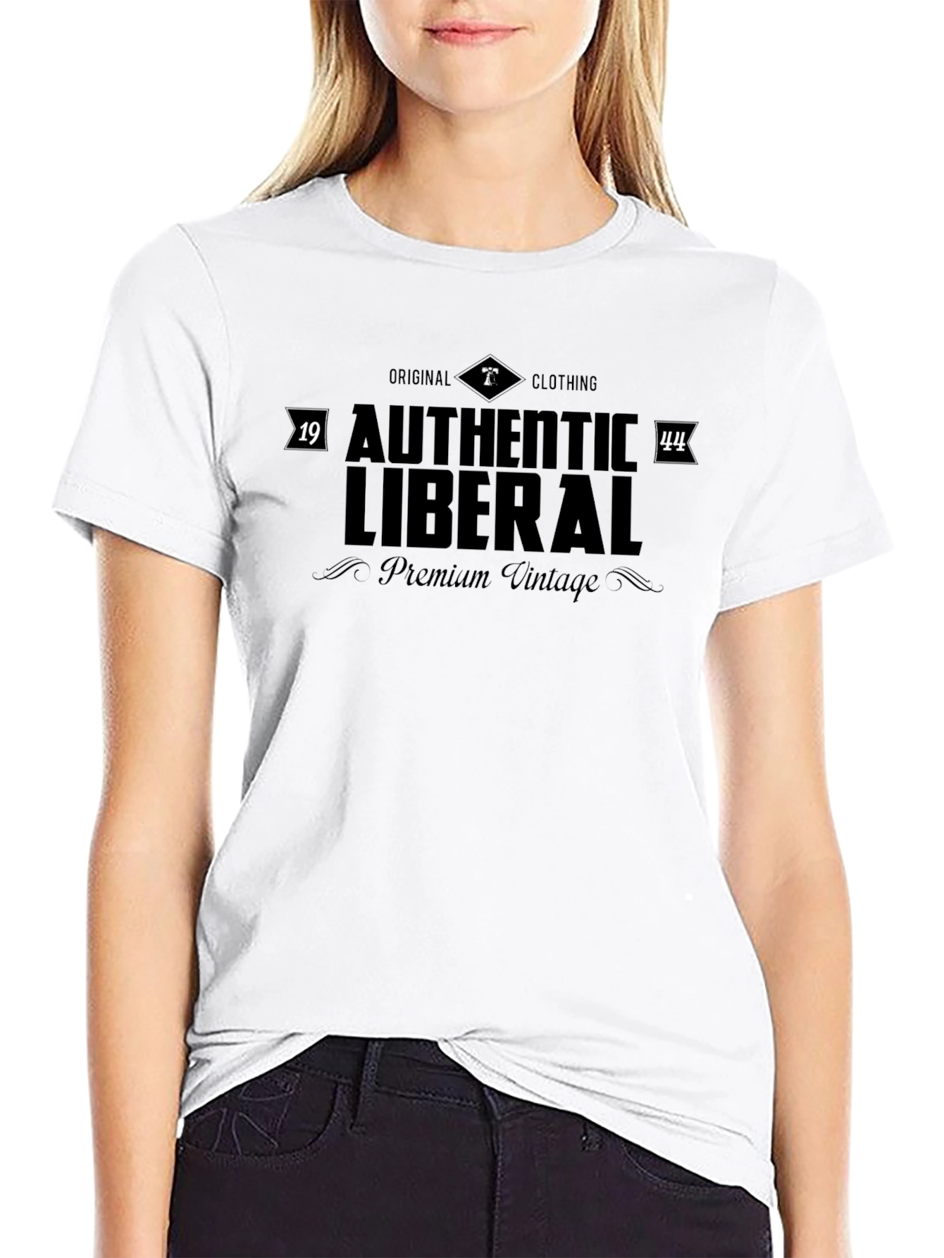 Black Authentic Liberal T-Shirt - Premium Vintage Style view 9
