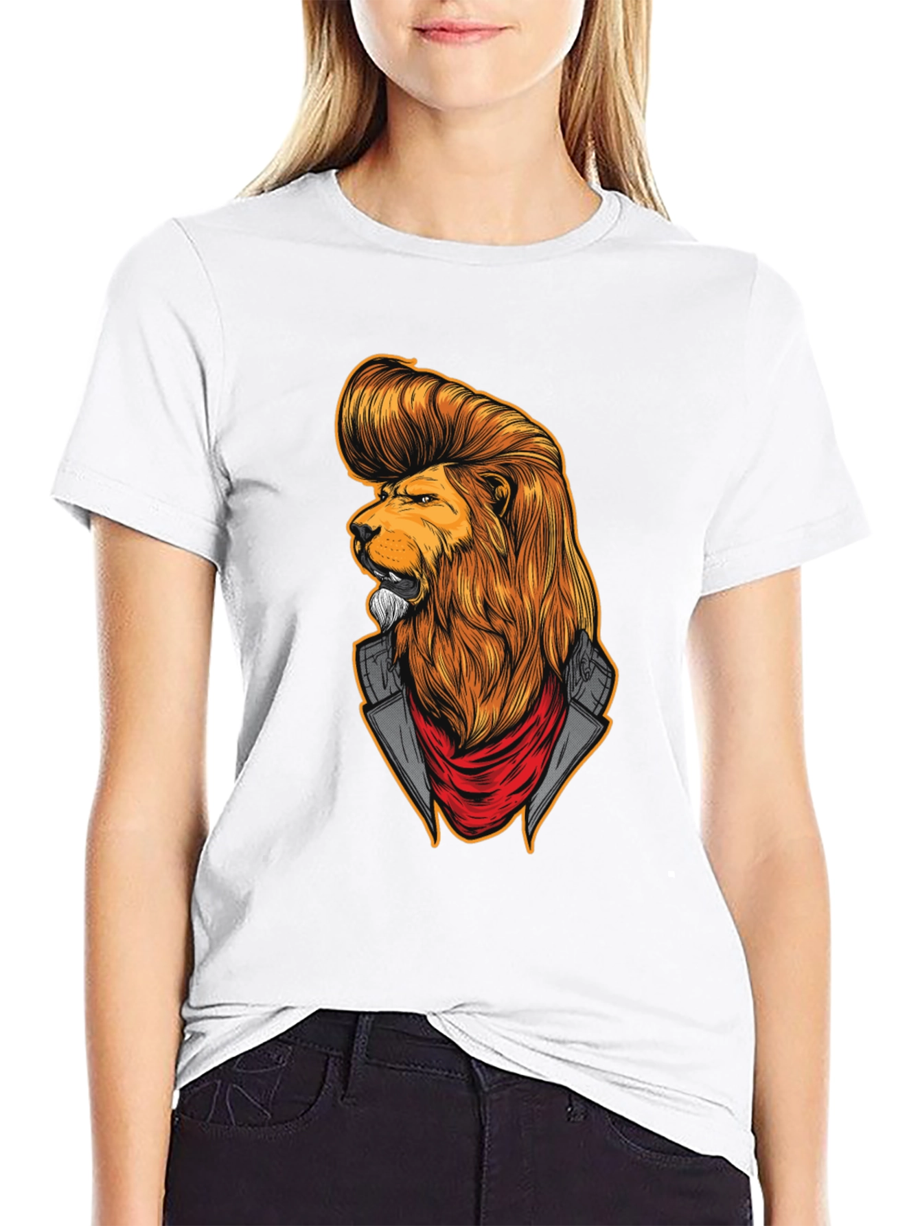 Black Lion Rockabilly T-Shirt - Cool Graphic Tee view 9