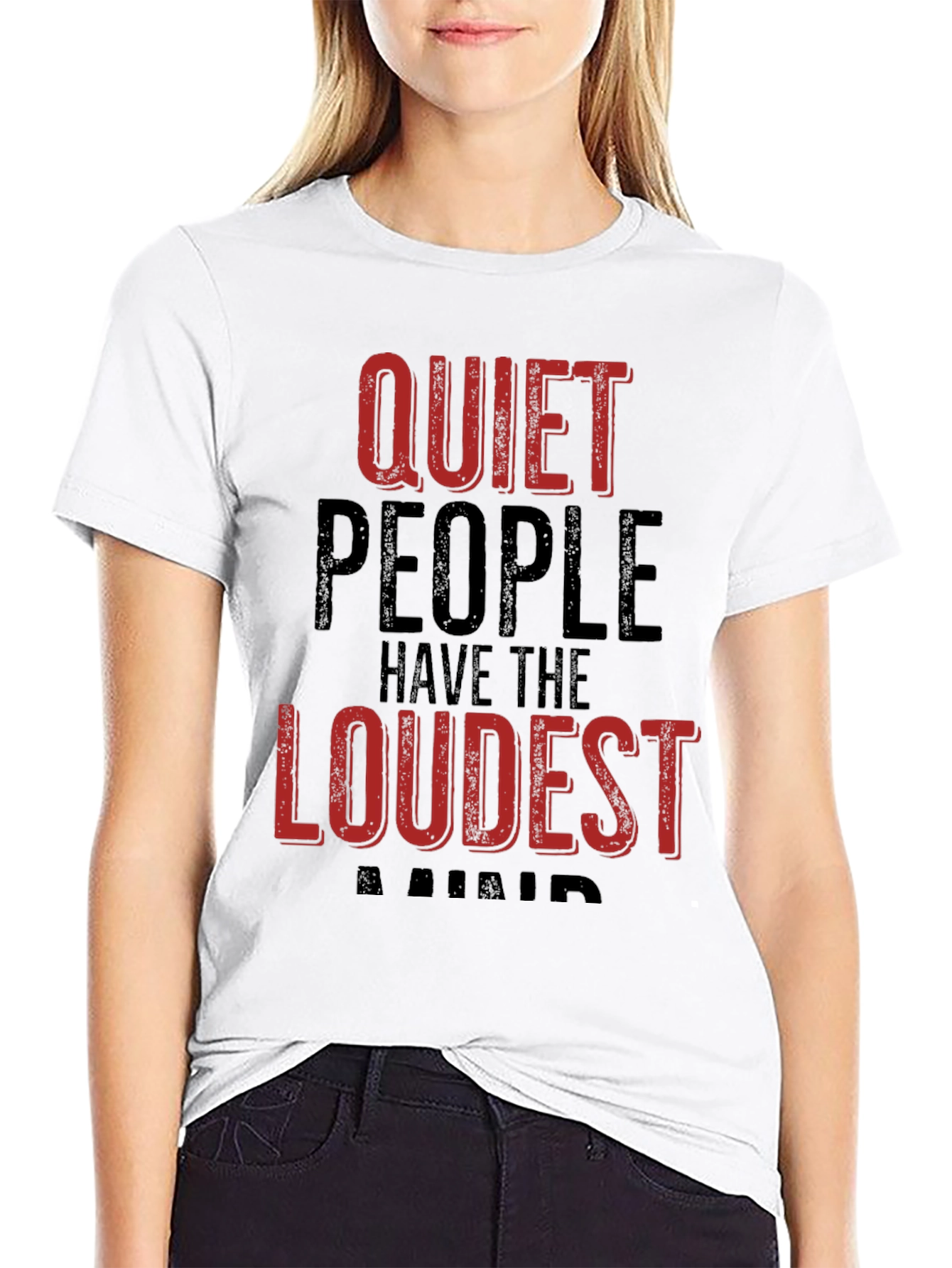 Black Quiet People Loudest Minds Graphic Tee - Black view 9