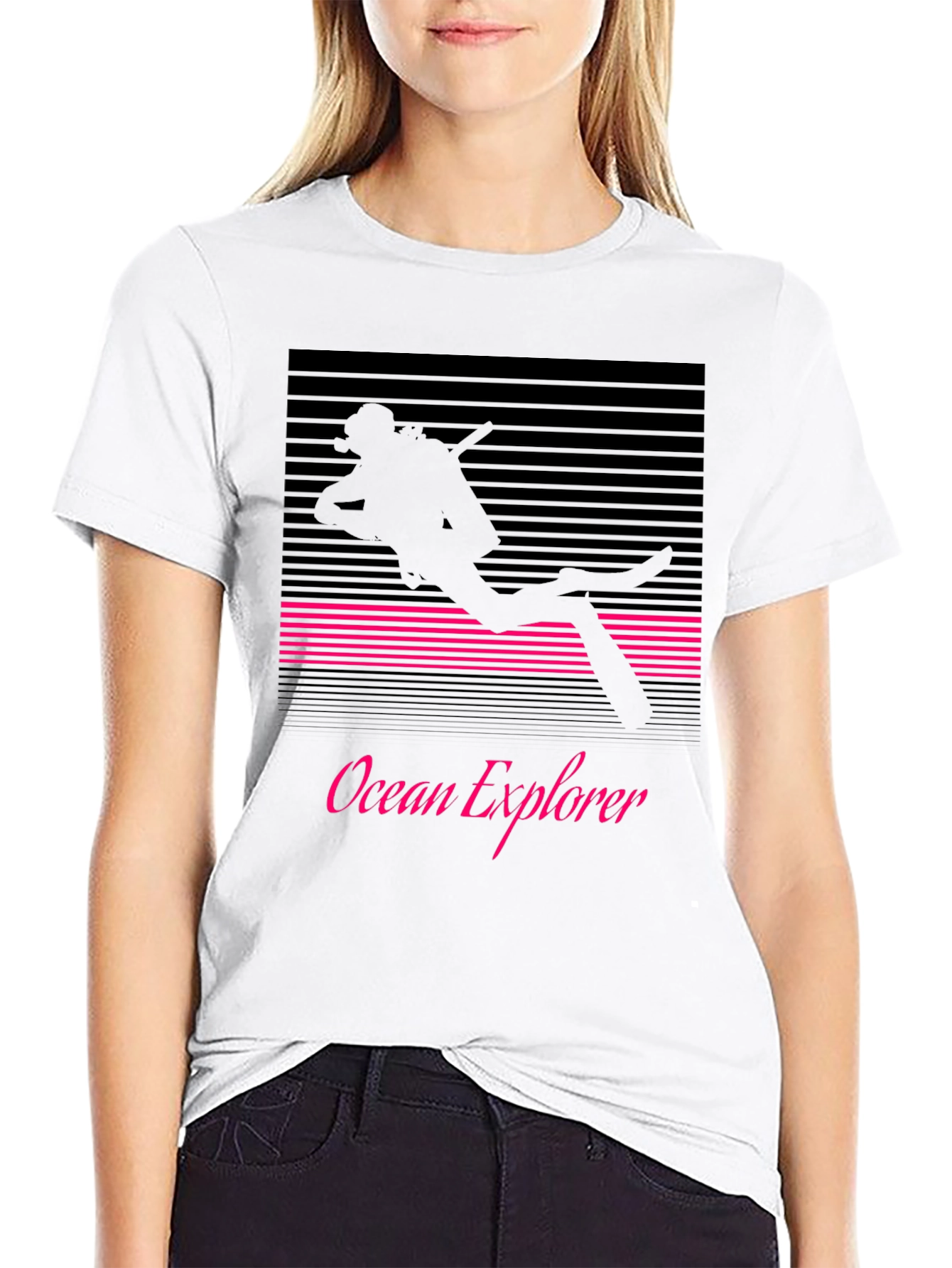 Black Ocean Explorer Scuba Diving T-Shirt view 9