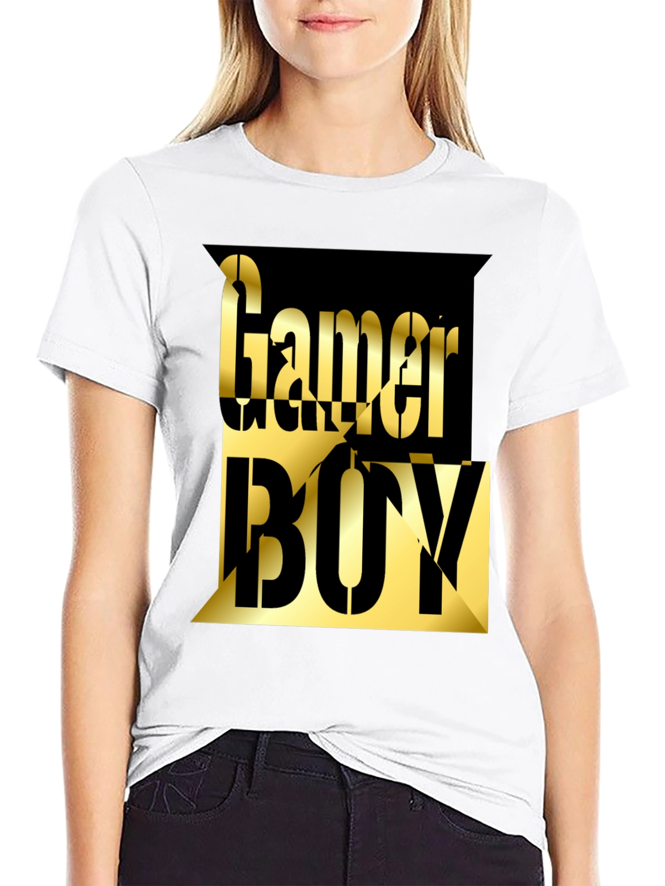 Black Gamer Boy Graphic Tee - Black Cotton Blend view 9
