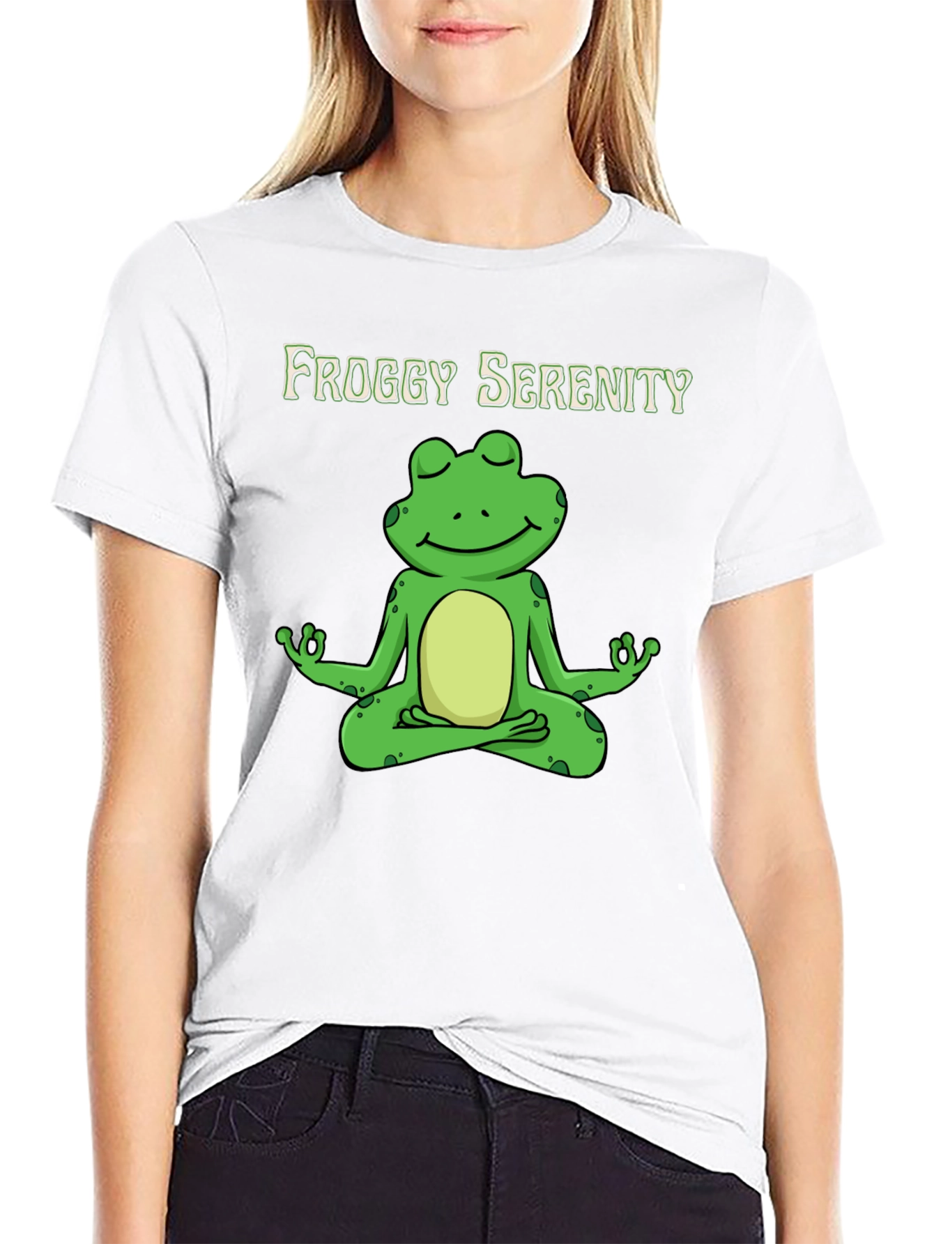 Black Froggy Serenity Meditation T-Shirt - Relax & Unwind view 9